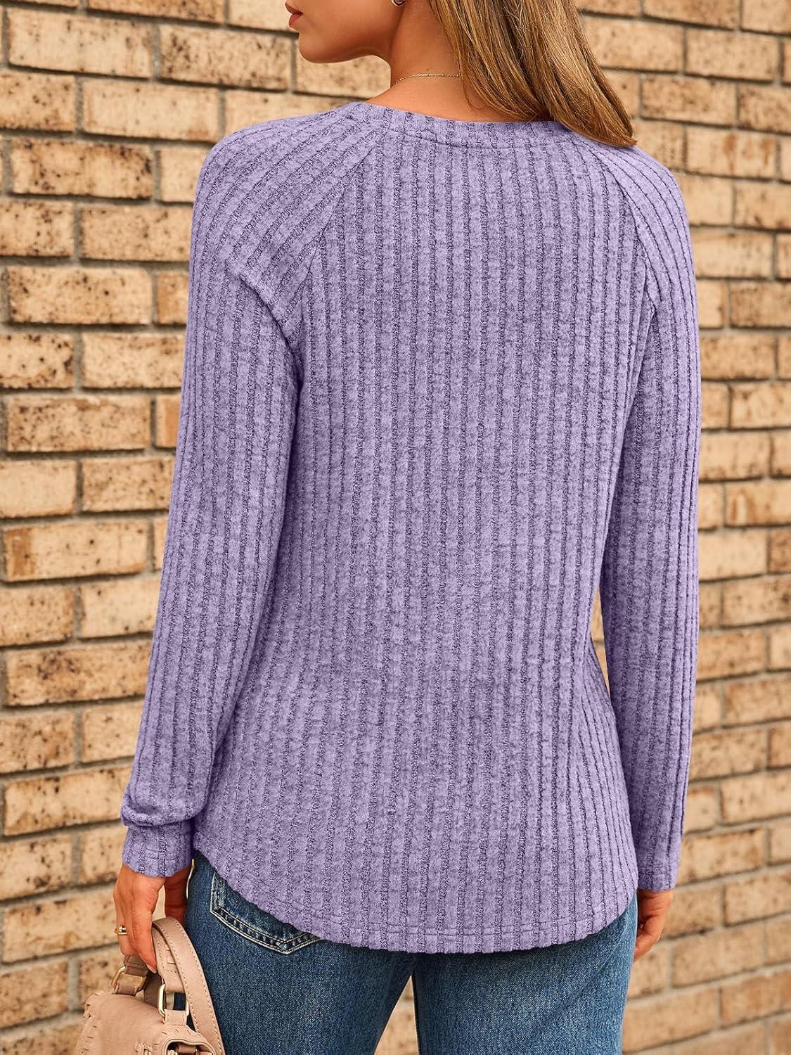 imageAUTOMET Womens Long Sleeve Shirts Fall Fashion Tops 2025 Blouses Dressy Sweaters Tunic Winter Clothes Casual OutfitsPurple