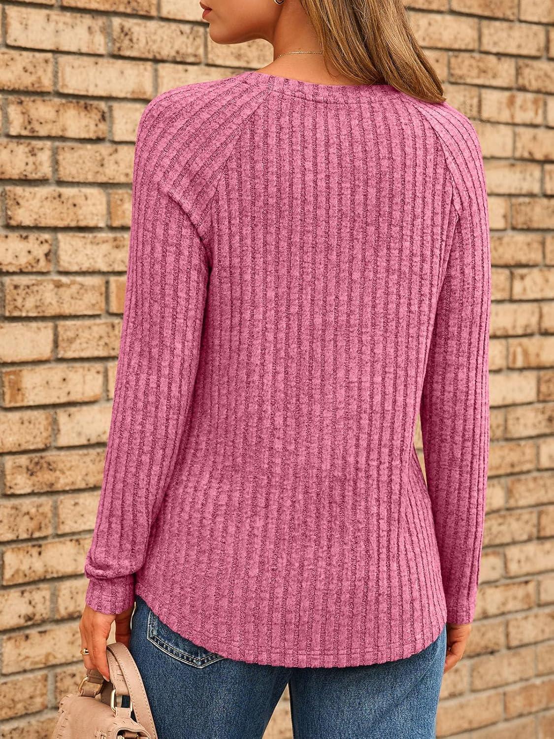 imageAUTOMET Womens Long Sleeve Shirts Fall Fashion Tops 2025 Blouses Dressy Sweaters Tunic Winter Clothes Casual OutfitsRose