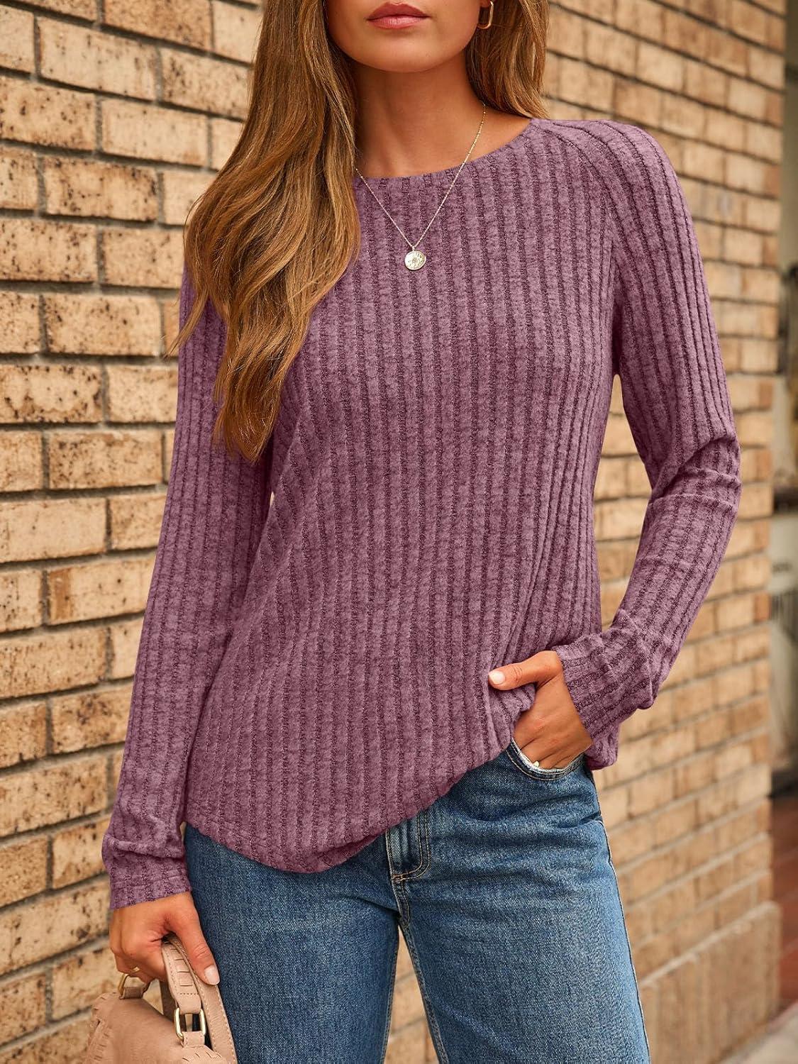 imageAUTOMET Womens Long Sleeve Shirts Fall Fashion Tops 2025 Blouses Dressy Sweaters Tunic Winter Clothes Casual OutfitsWine