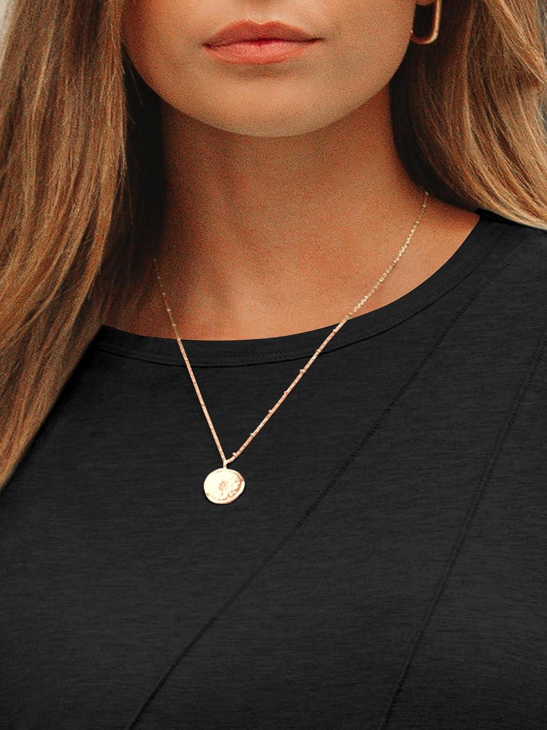 imageAUTOMET Womens Long Sleeve Shirts Pleated Crew Neck Casual Fall Fashion Tops Loose Fit Lightweight Girls Outfits ClothesBlack