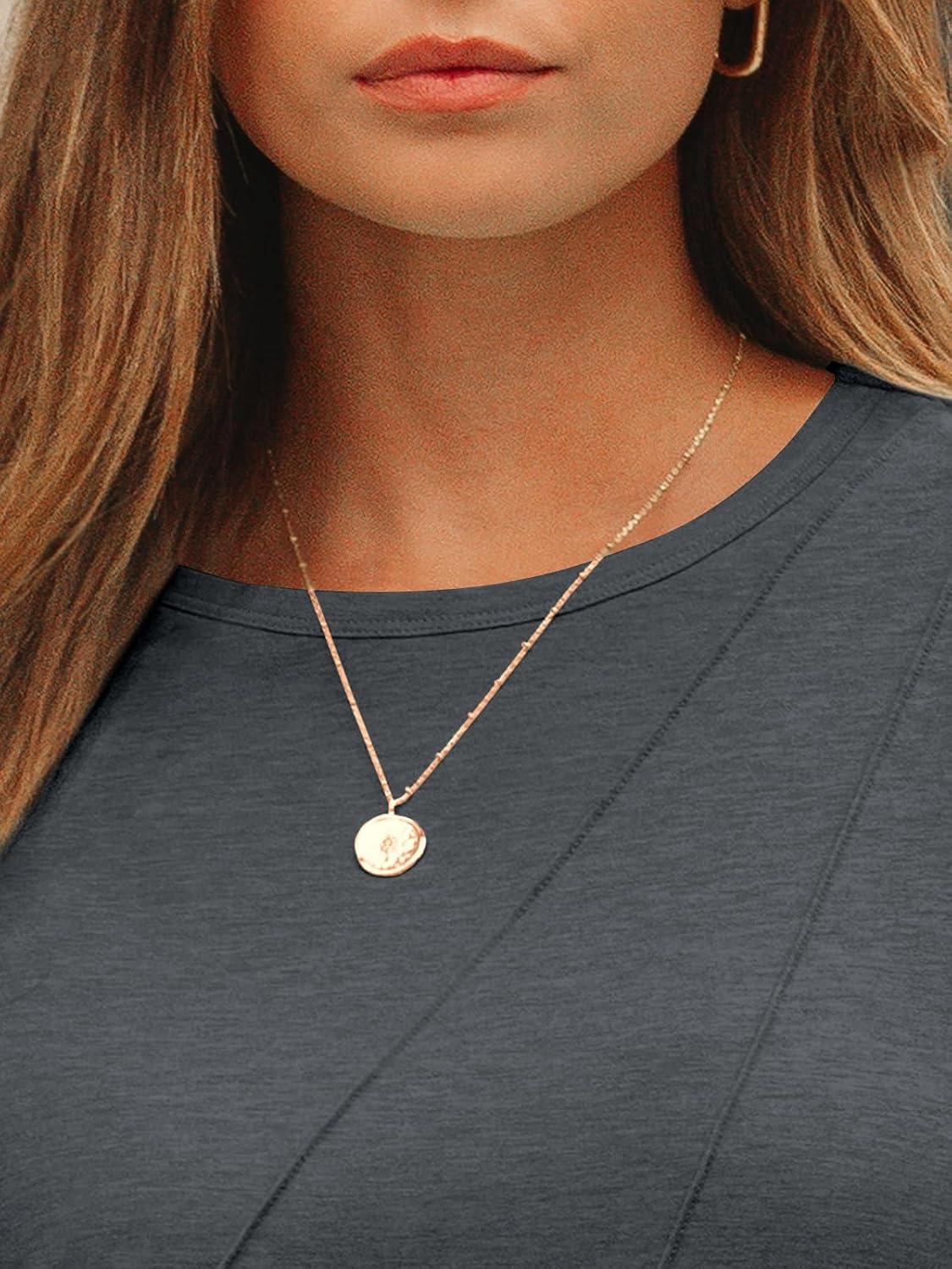 imageAUTOMET Womens Long Sleeve Shirts Pleated Crew Neck Casual Fall Fashion Tops Loose Fit Lightweight Girls Outfits ClothesBlackgrey