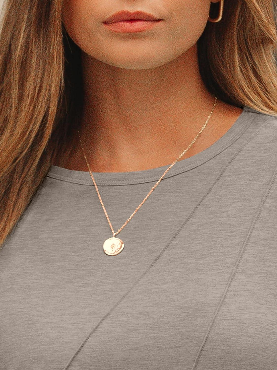 imageAUTOMET Womens Long Sleeve Shirts Pleated Crew Neck Casual Fall Fashion Tops Loose Fit Lightweight Girls Outfits ClothesKhaki