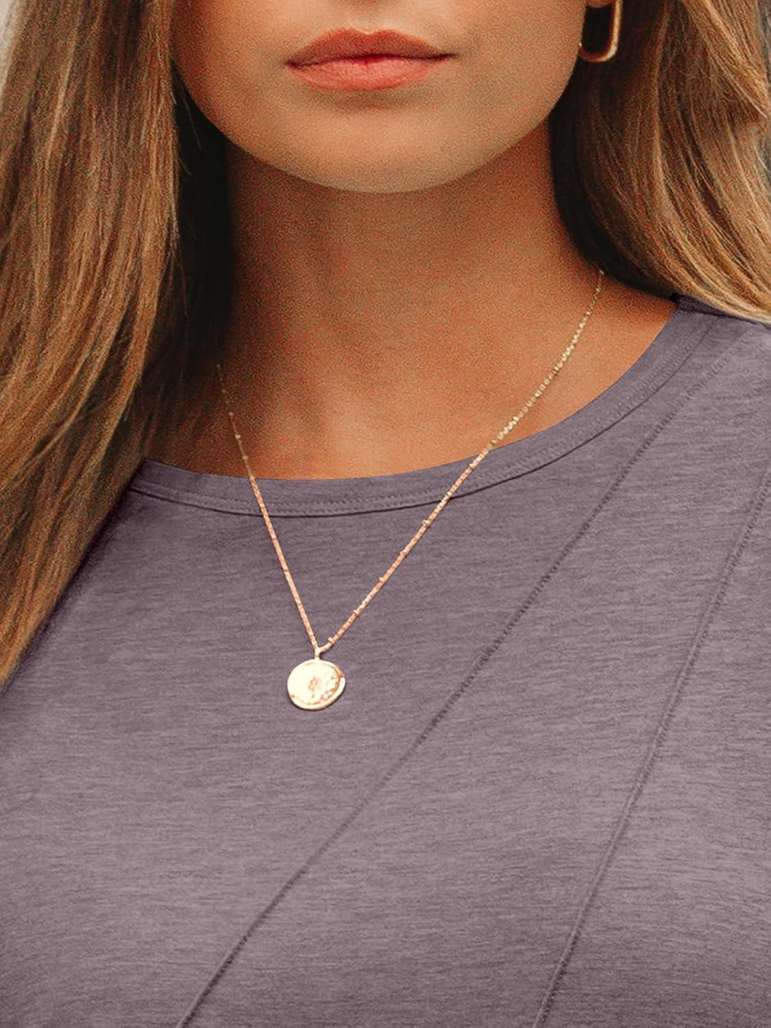 imageAUTOMET Womens Long Sleeve Shirts Pleated Crew Neck Casual Fall Fashion Tops Loose Fit Lightweight Girls Outfits ClothesTaupe