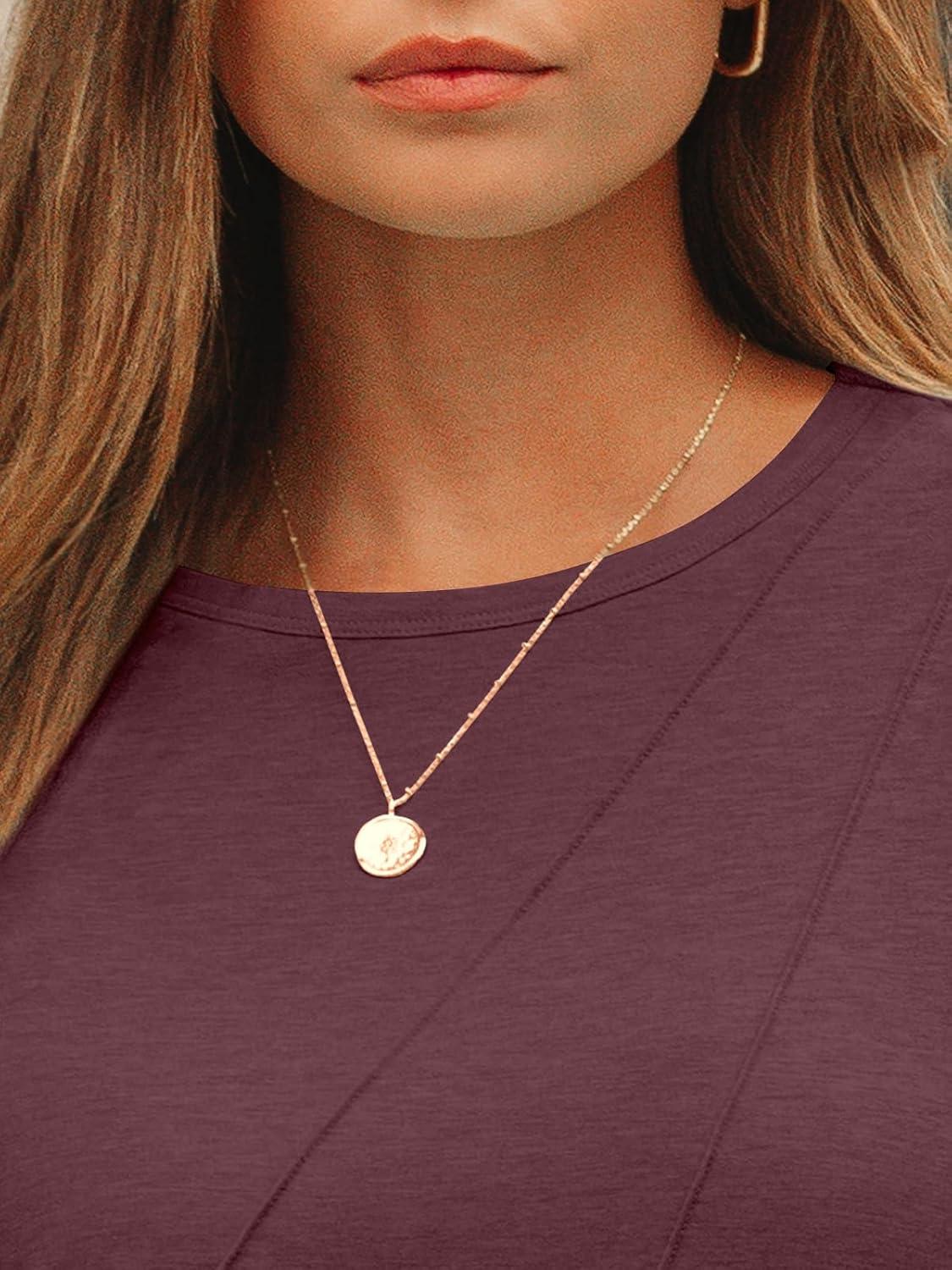 imageAUTOMET Womens Long Sleeve Shirts Pleated Crew Neck Casual Fall Fashion Tops Loose Fit Lightweight Girls Outfits ClothesWinered