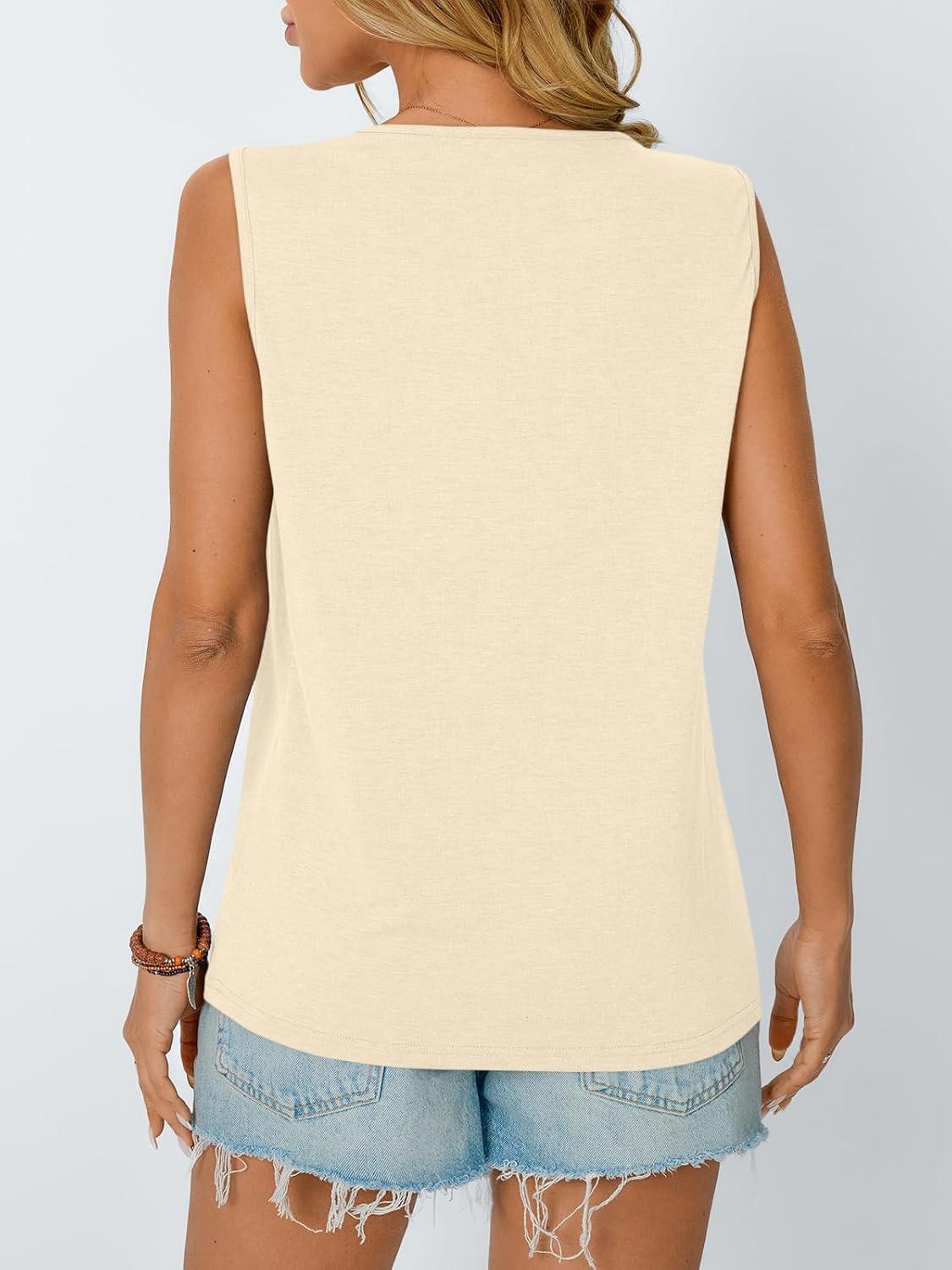 imageAUTOMET Womens Loose Fit Casual Flowy Tank Tops Trendy Sleeveless Summer Tops Clothing Outfits 2025Apricot