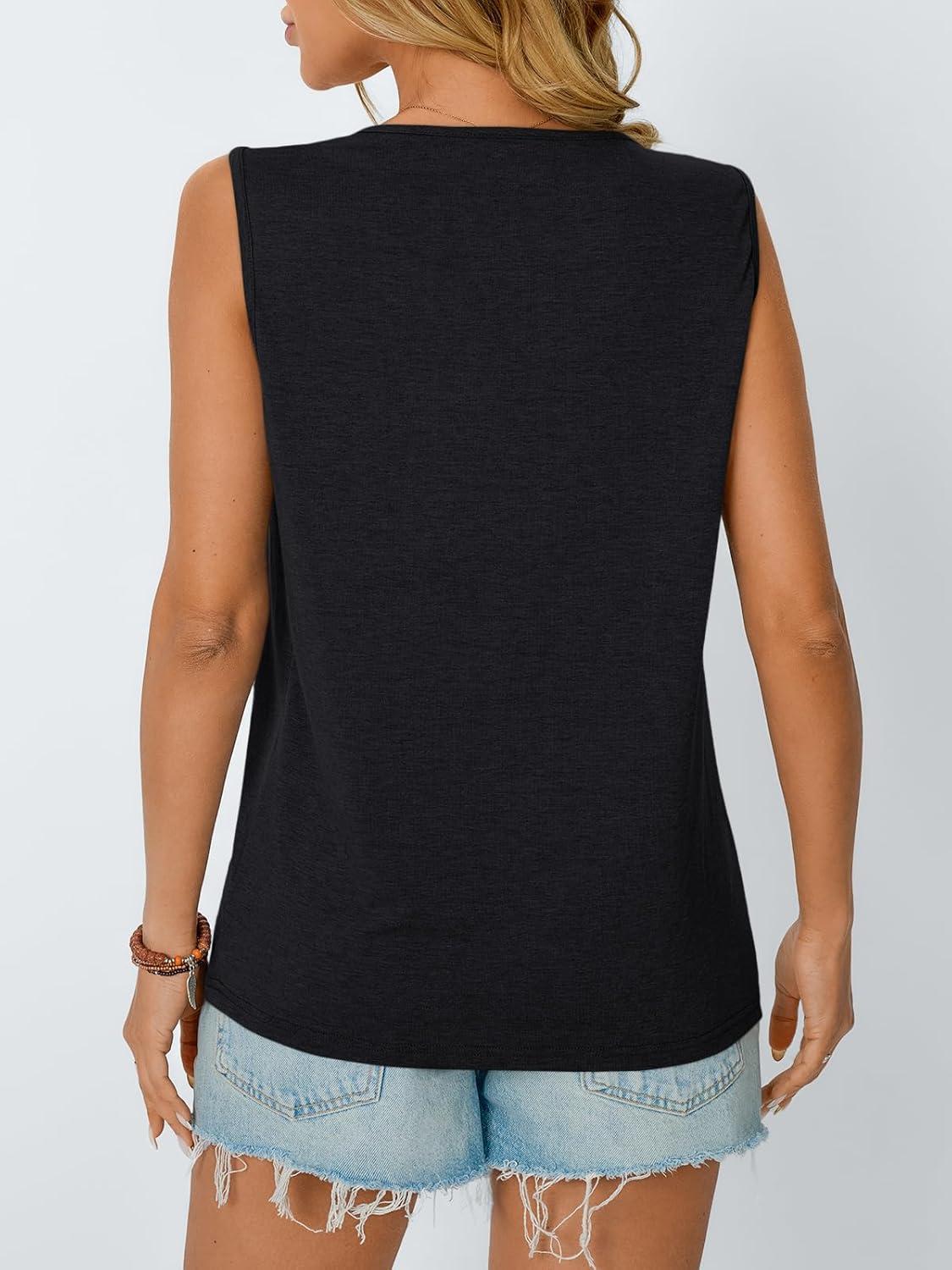 imageAUTOMET Womens Loose Fit Casual Flowy Tank Tops Trendy Sleeveless Summer Tops Clothing Outfits 2025Black