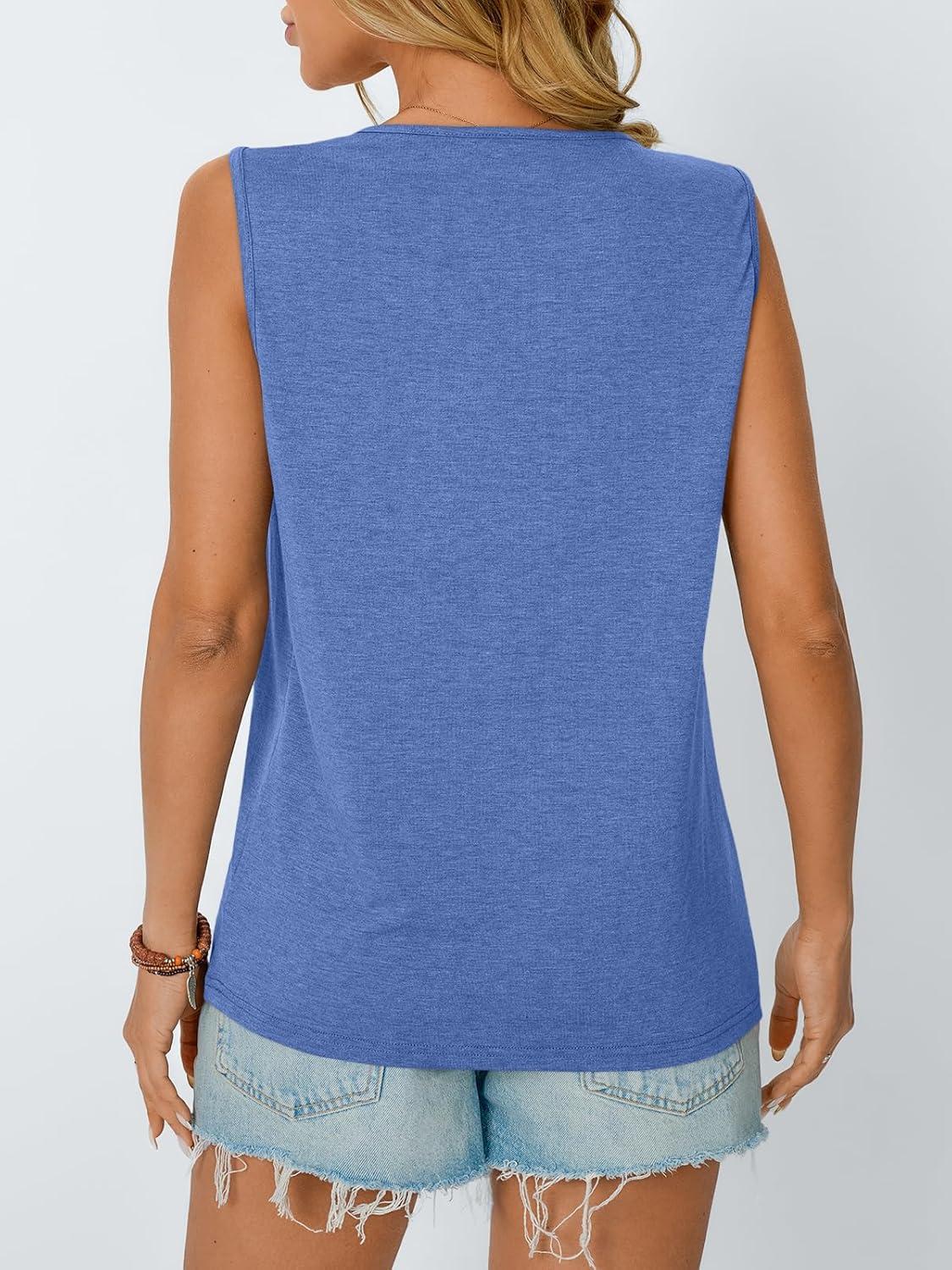 imageAUTOMET Womens Loose Fit Casual Flowy Tank Tops Trendy Sleeveless Summer Tops Clothing Outfits 2025Blue