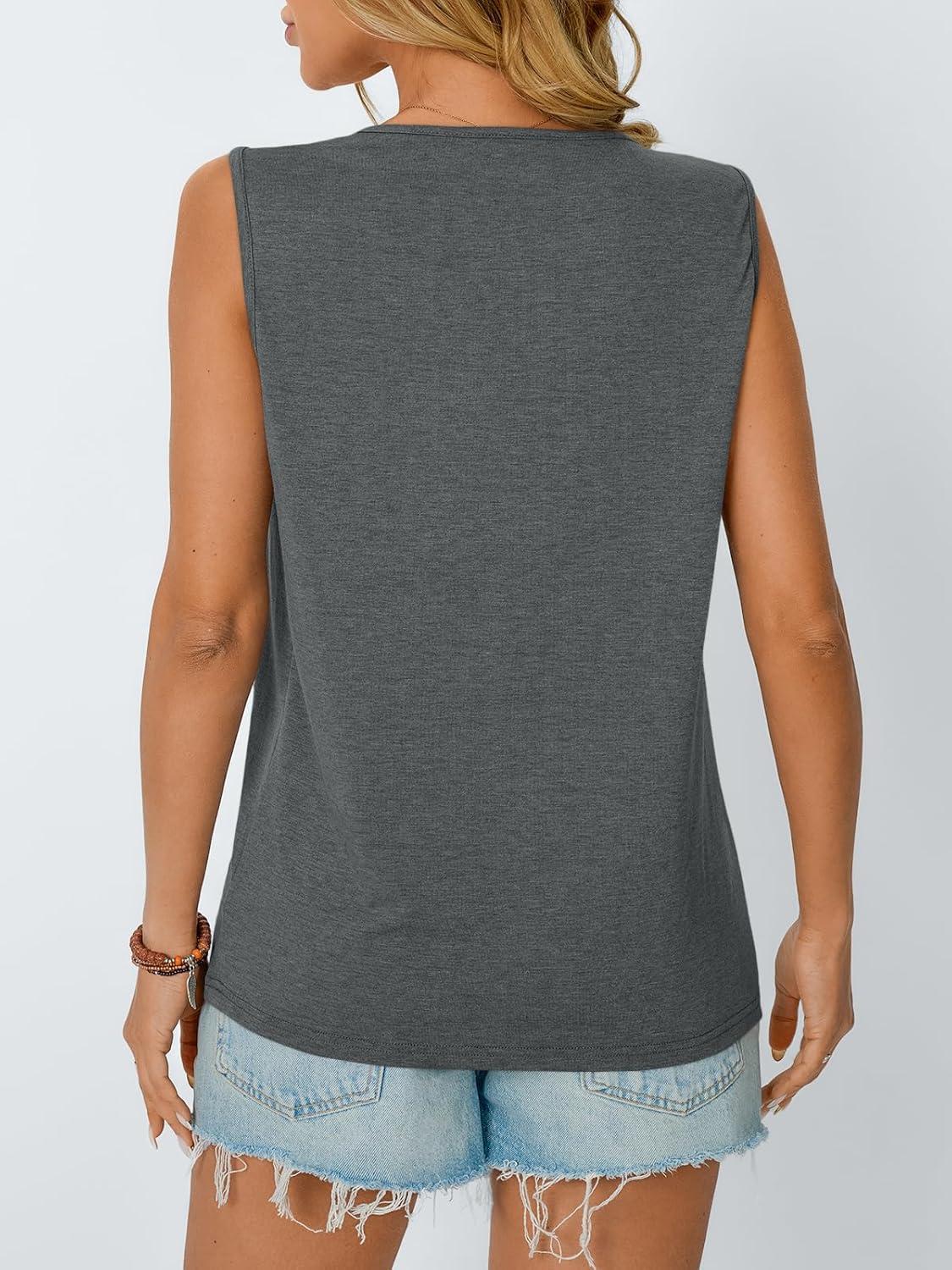 imageAUTOMET Womens Loose Fit Casual Flowy Tank Tops Trendy Sleeveless Summer Tops Clothing Outfits 2025Gray