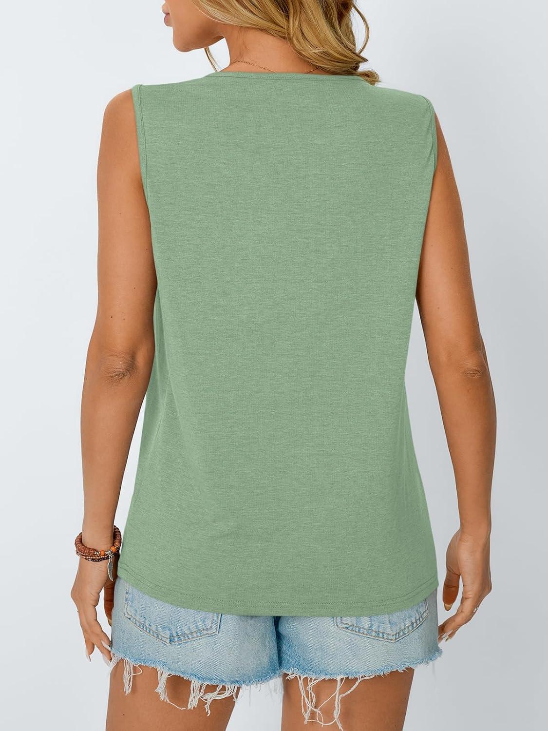 imageAUTOMET Womens Loose Fit Casual Flowy Tank Tops Trendy Sleeveless Summer Tops Clothing Outfits 2025Green