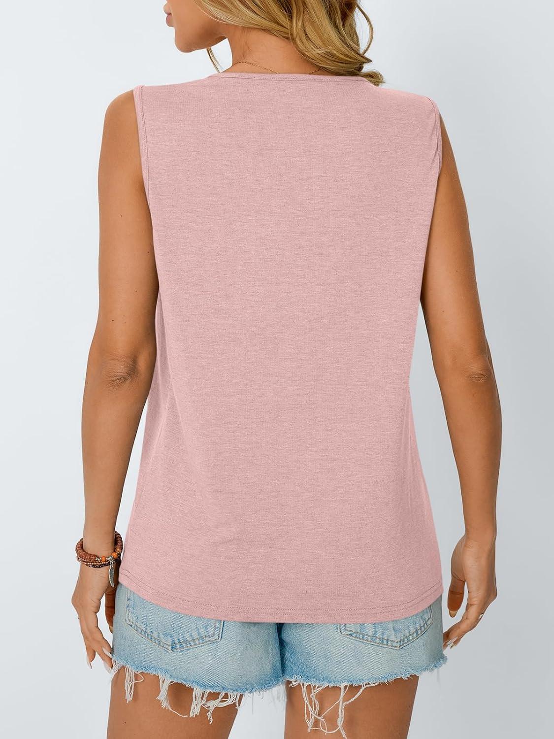 imageAUTOMET Womens Loose Fit Casual Flowy Tank Tops Trendy Sleeveless Summer Tops Clothing Outfits 2025Pink