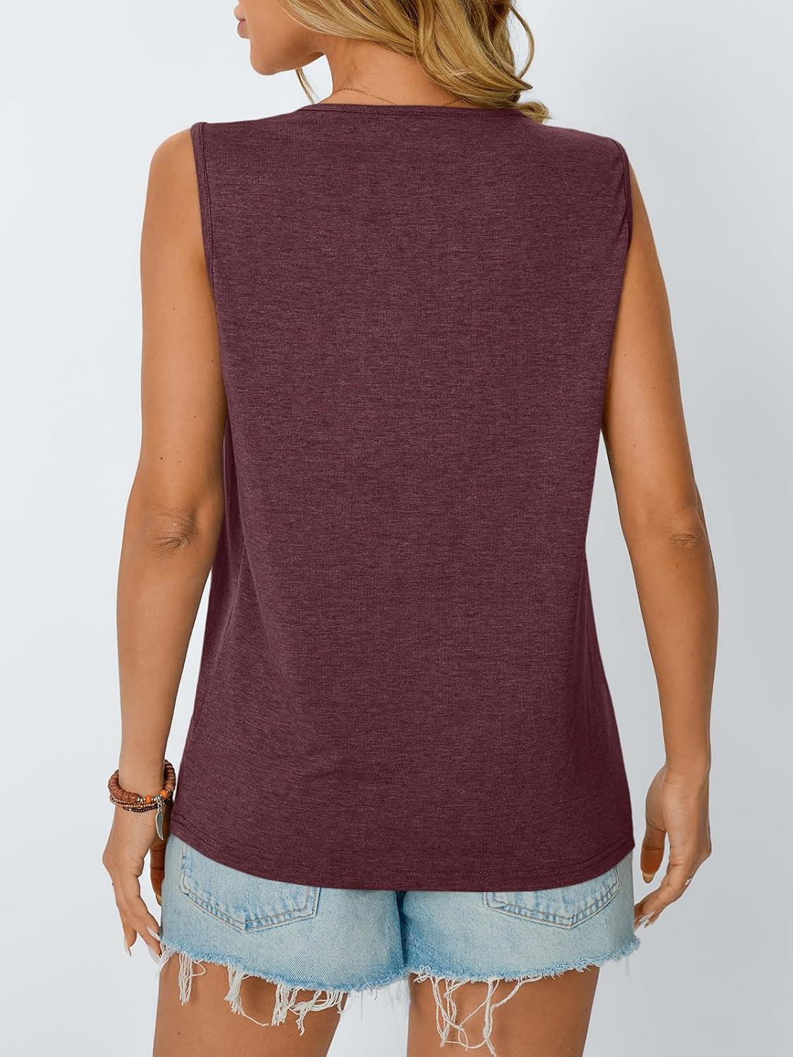 imageAUTOMET Womens Loose Fit Casual Flowy Tank Tops Trendy Sleeveless Summer Tops Clothing Outfits 2025Wine