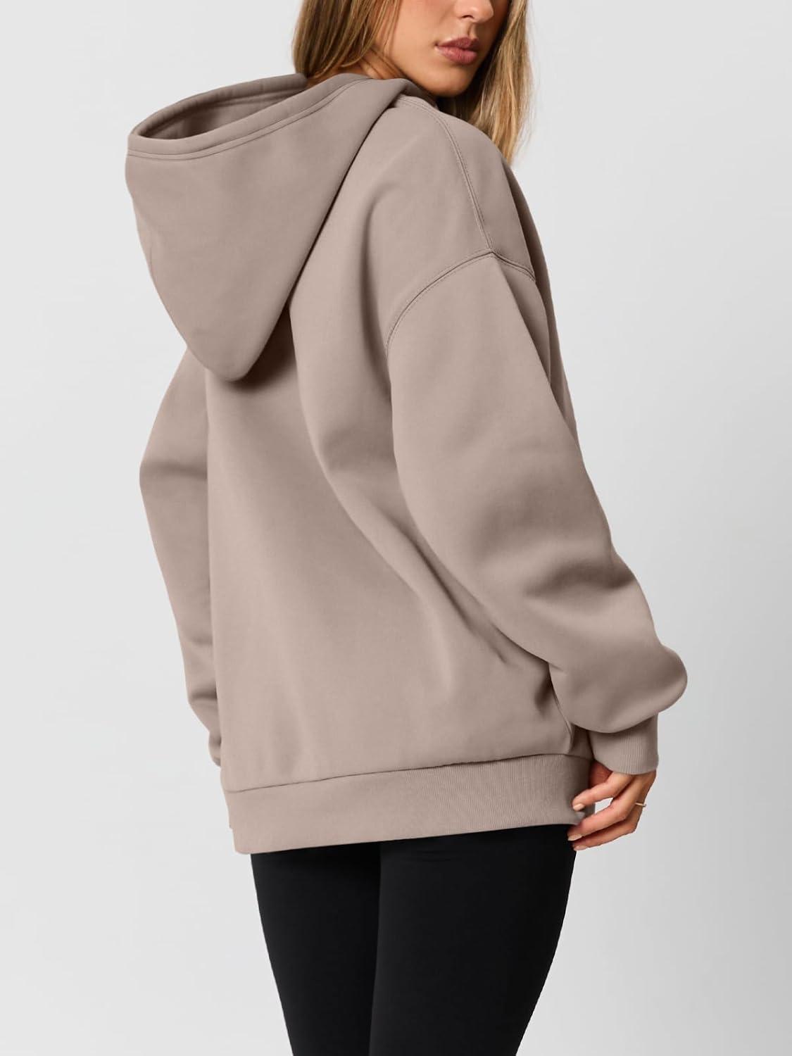 imageAUTOMET Womens Oversized Hoodies Fleece Trendy Sweatshirts Fall Fashion 2025 Pullover Winter Clothing OutfitsCoffee Grey