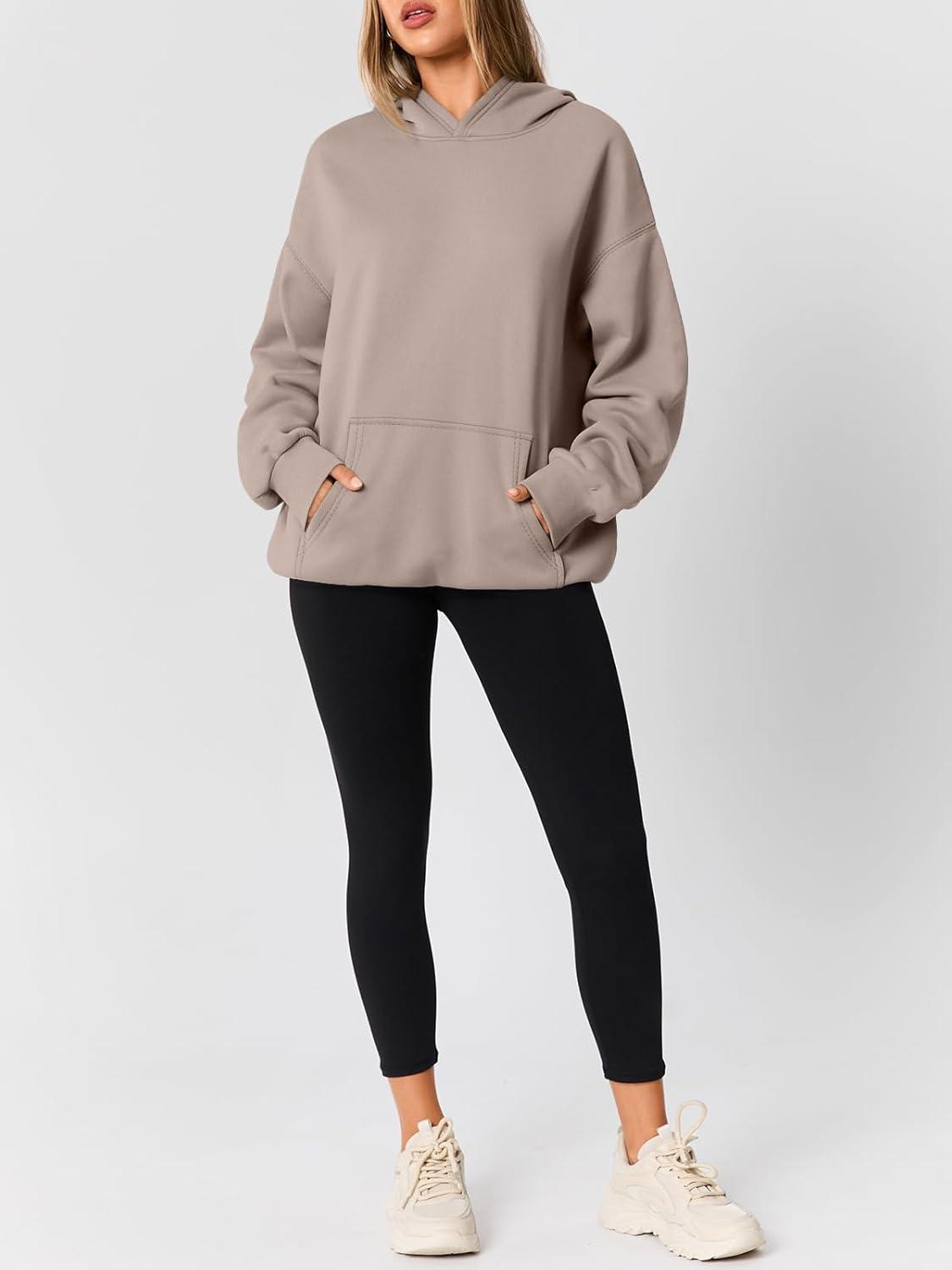 imageAUTOMET Womens Oversized Hoodies Fleece Trendy Sweatshirts Fall Fashion 2025 Pullover Winter Clothing OutfitsCoffee Grey