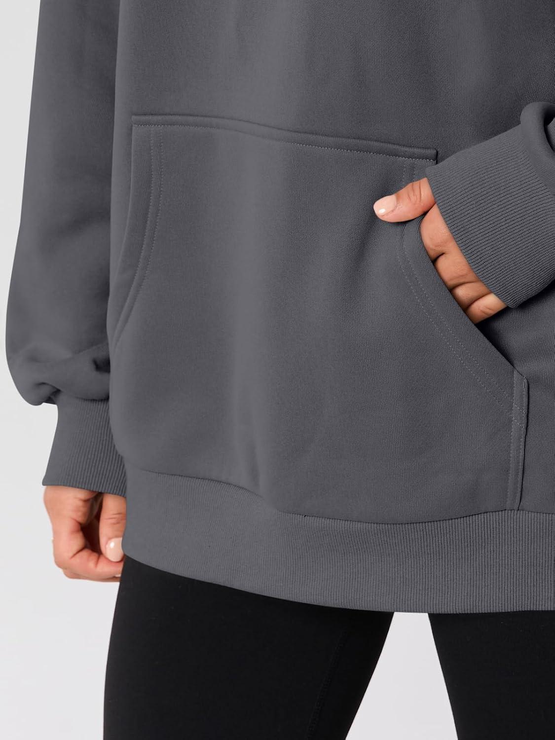 imageAUTOMET Womens Oversized Hoodies Fleece Trendy Sweatshirts Fall Fashion 2025 Pullover Winter Clothing OutfitsDark Grey