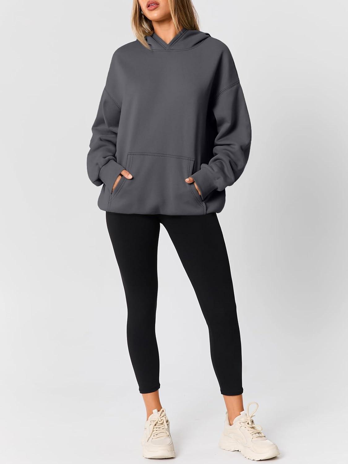 imageAUTOMET Womens Oversized Hoodies Fleece Trendy Sweatshirts Fall Fashion 2025 Pullover Winter Clothing OutfitsDark Grey