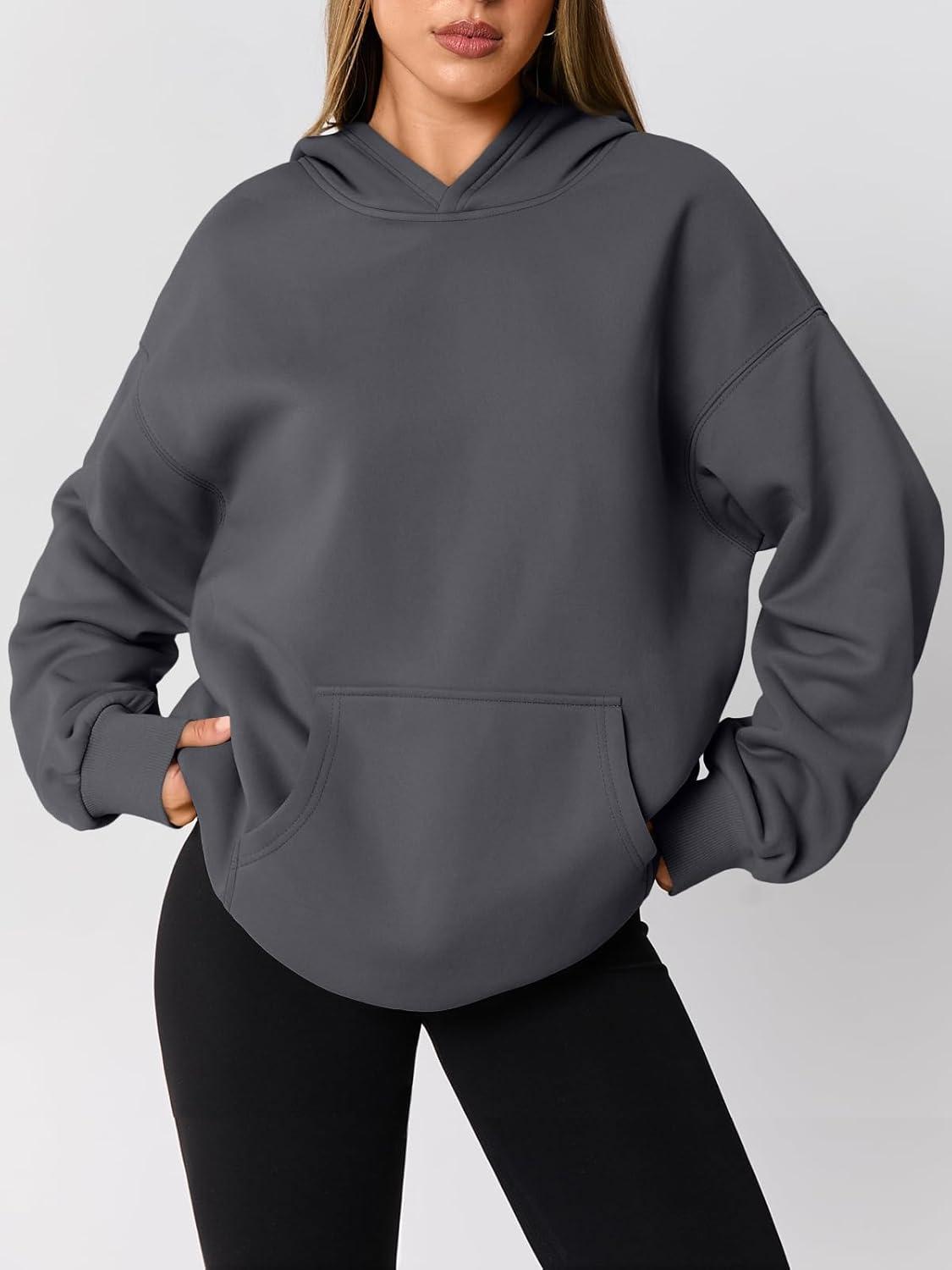 imageAUTOMET Womens Oversized Hoodies Fleece Trendy Sweatshirts Fall Fashion 2025 Pullover Winter Clothing OutfitsDark Grey