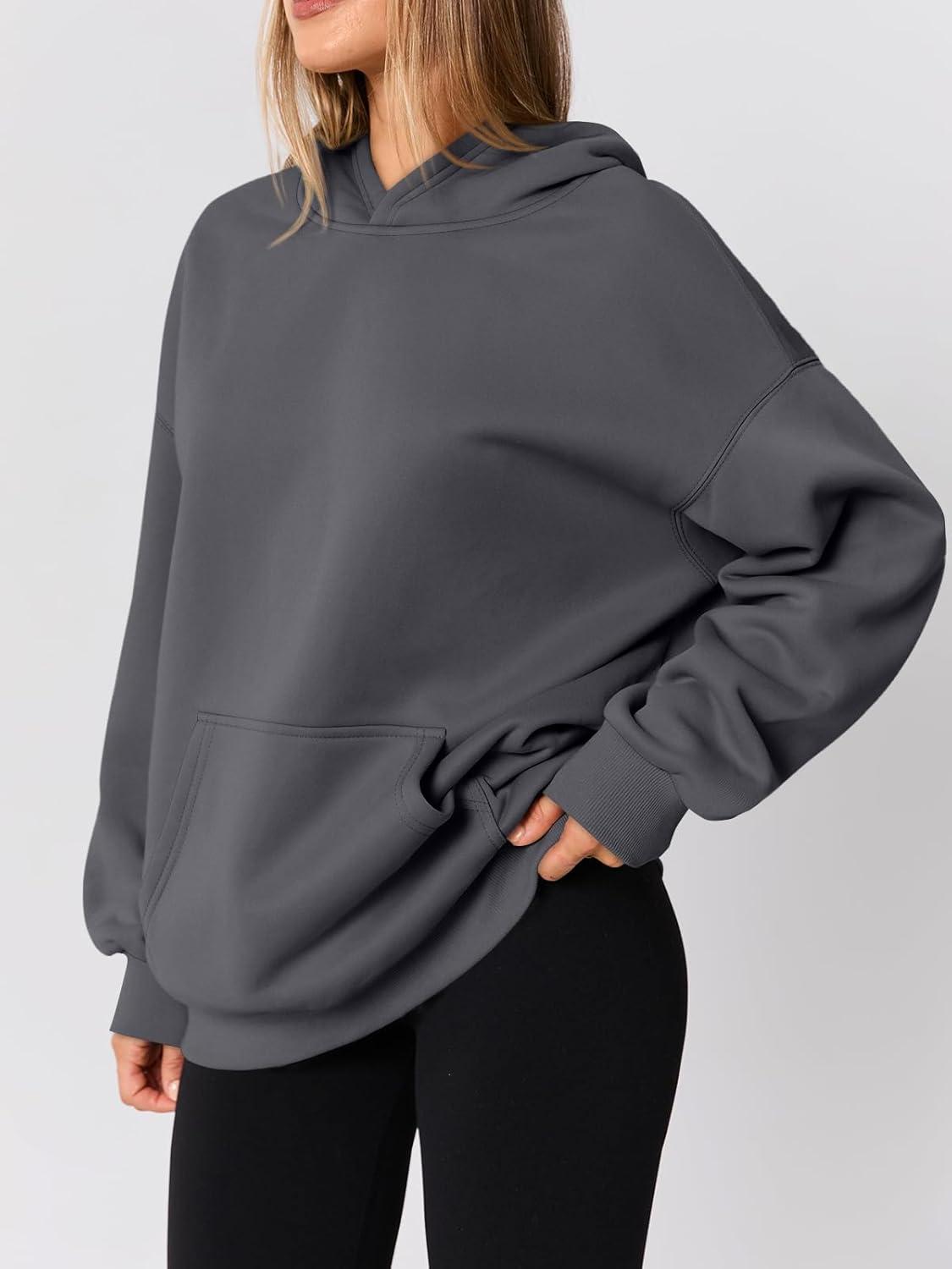 imageAUTOMET Womens Oversized Hoodies Fleece Trendy Sweatshirts Fall Fashion 2025 Pullover Winter Clothing OutfitsDark Grey