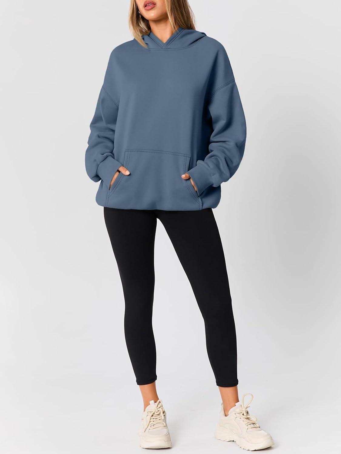 imageAUTOMET Womens Oversized Hoodies Fleece Trendy Sweatshirts Fall Fashion 2025 Pullover Winter Clothing OutfitsGrey Blue