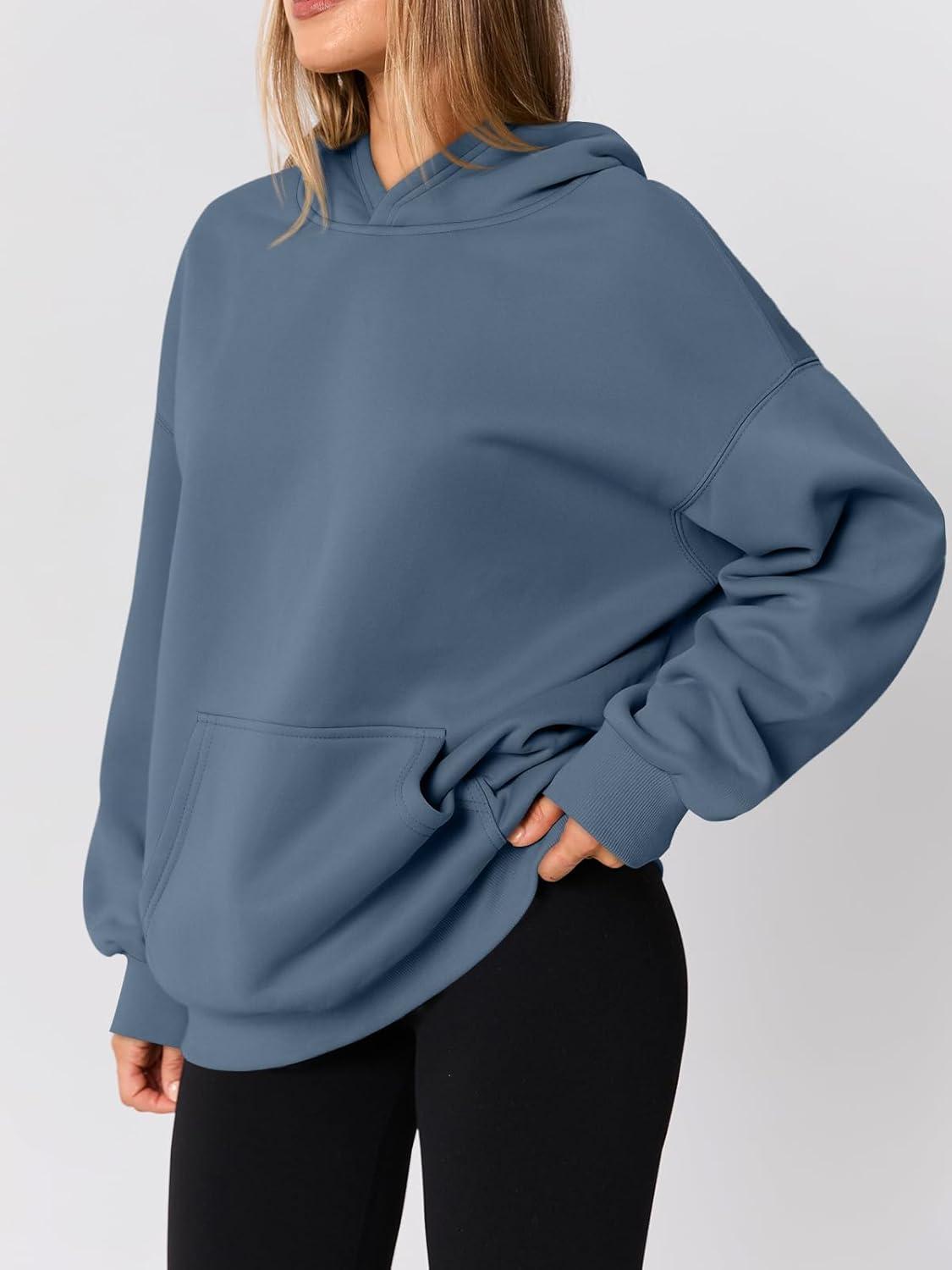 imageAUTOMET Womens Oversized Hoodies Fleece Trendy Sweatshirts Fall Fashion 2025 Pullover Winter Clothing OutfitsGrey Blue