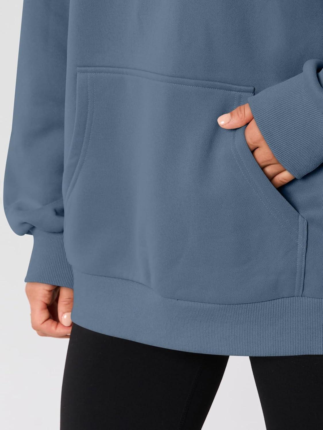 imageAUTOMET Womens Oversized Hoodies Fleece Trendy Sweatshirts Fall Fashion 2025 Pullover Winter Clothing OutfitsGrey Blue