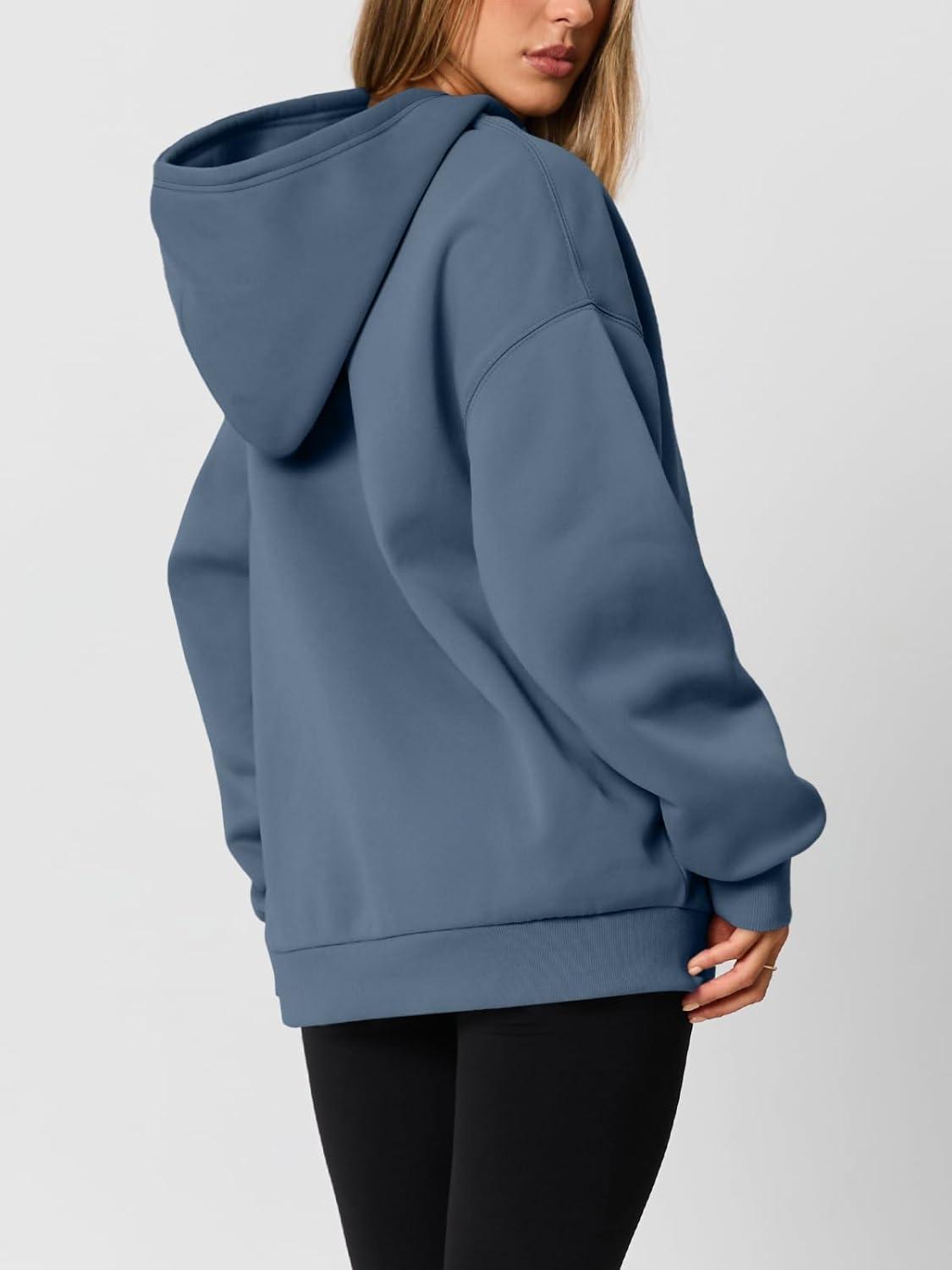 imageAUTOMET Womens Oversized Hoodies Fleece Trendy Sweatshirts Fall Fashion 2025 Pullover Winter Clothing OutfitsGrey Blue