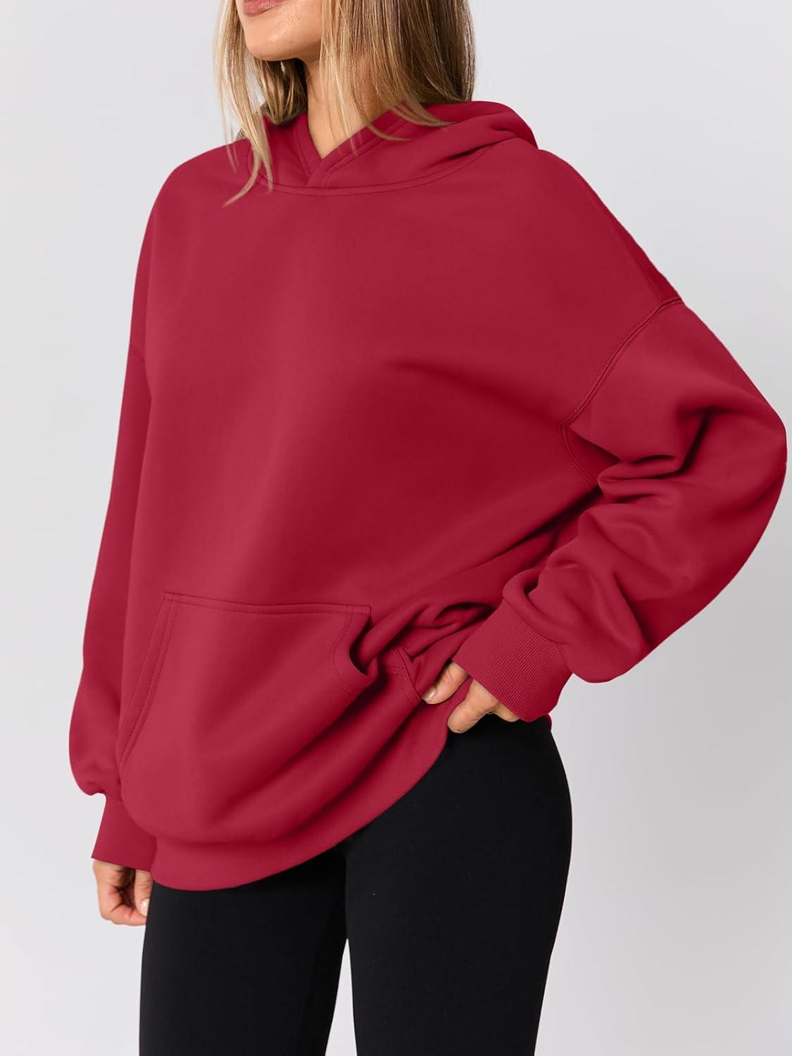 imageAUTOMET Womens Oversized Hoodies Fleece Trendy Sweatshirts Fall Fashion 2025 Pullover Winter Clothing OutfitsRed