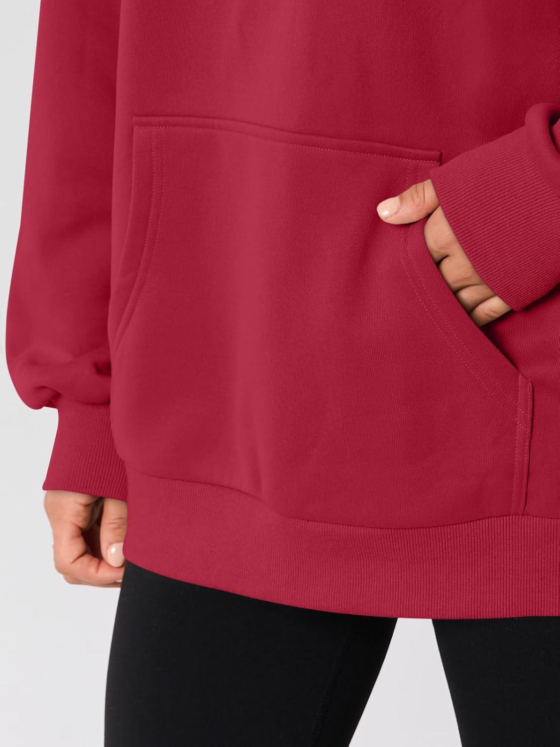 imageAUTOMET Womens Oversized Hoodies Fleece Trendy Sweatshirts Fall Fashion 2025 Pullover Winter Clothing OutfitsRed