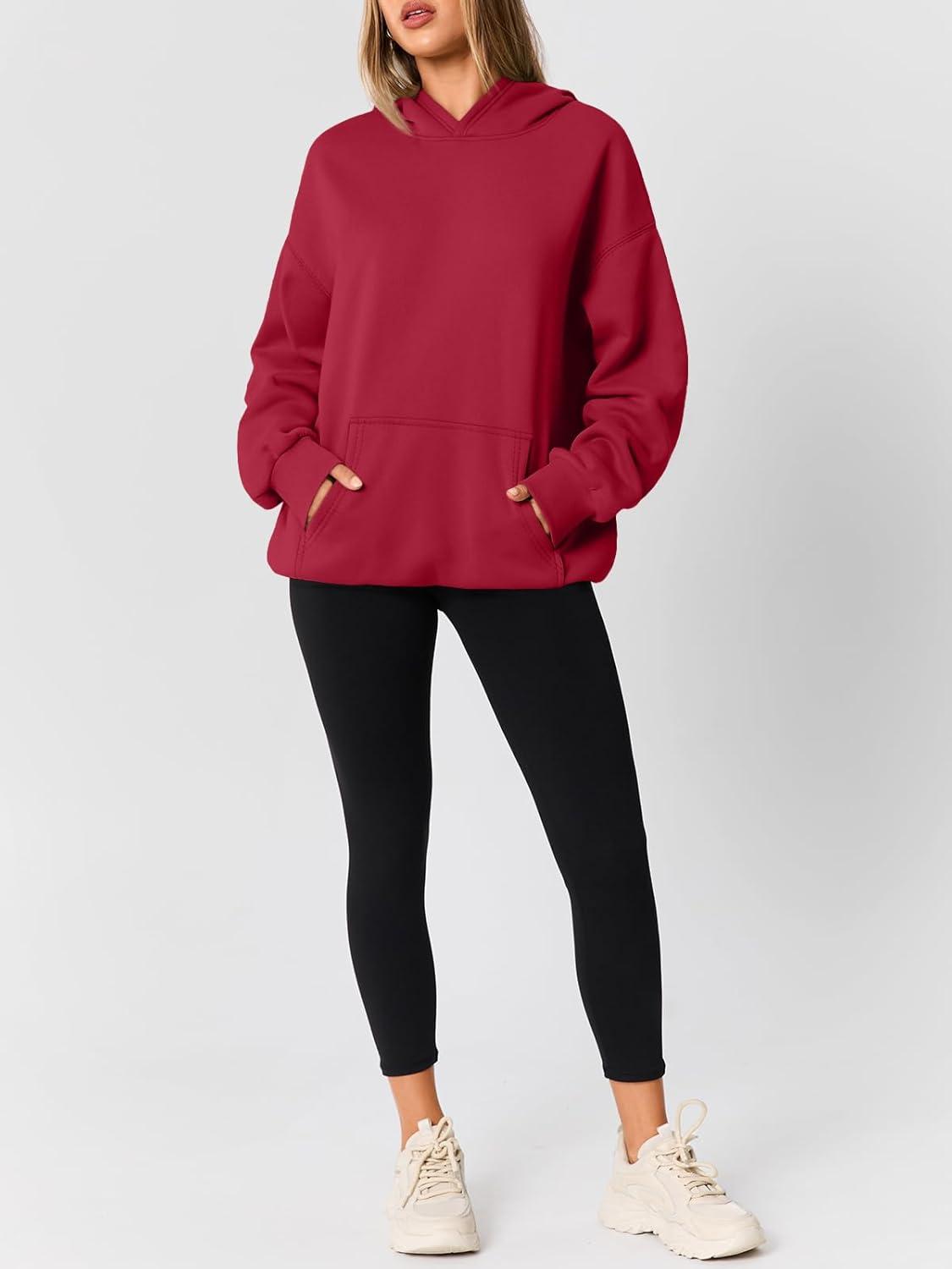 imageAUTOMET Womens Oversized Hoodies Fleece Trendy Sweatshirts Fall Fashion 2025 Pullover Winter Clothing OutfitsRed