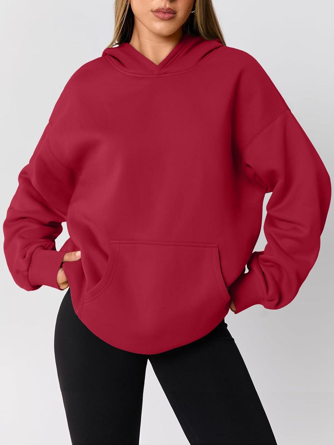 imageAUTOMET Womens Oversized Hoodies Fleece Trendy Sweatshirts Fall Fashion 2025 Pullover Winter Clothing OutfitsRed