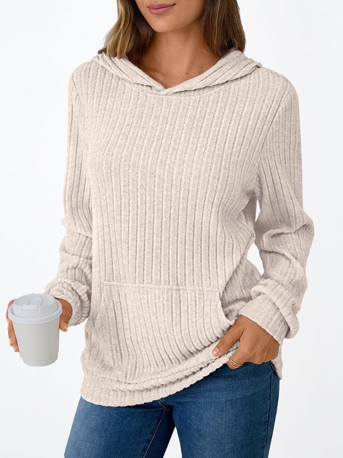 imageAUTOMET Womens Oversized Lightweight Hoodies Fall Fashion Sweaters 2025 Loose Fleece Sweatshirts Clothes with PocketApricot