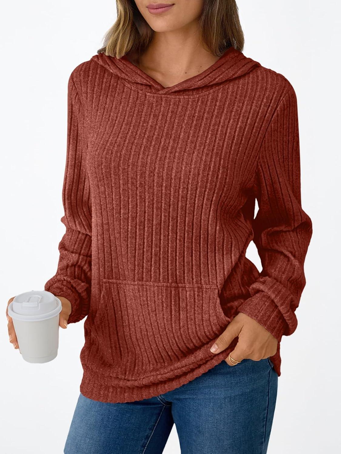 imageAUTOMET Womens Oversized Lightweight Hoodies Fall Fashion Sweaters 2025 Loose Fleece Sweatshirts Clothes with PocketCaramel