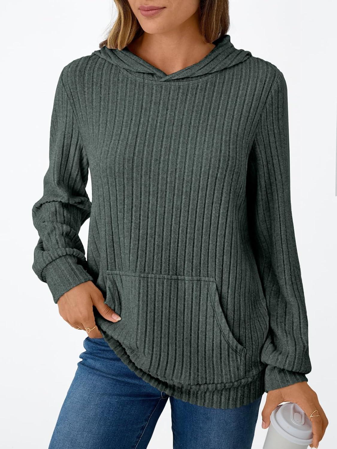 imageAUTOMET Womens Oversized Lightweight Hoodies Fall Fashion Sweaters 2025 Loose Fleece Sweatshirts Clothes with PocketGreen