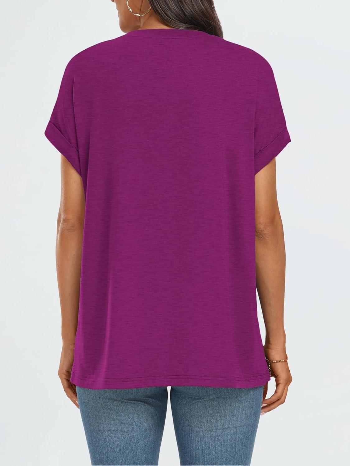 imageAUTOMET Womens Summer Tops Oversized Short Sleeve Business Casual T Shirts Trendy Fashion Clothes Spring Outfits 2025Purple