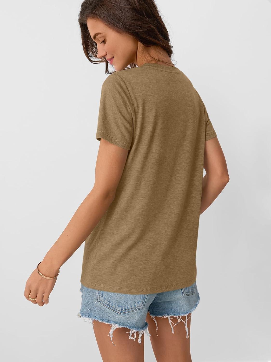 imageAUTOMET Womens Summer Tops Workout Shirts Beach Vacation Outfits Business Tshirts Dressy Fashion Spring Clothes 2025Coffee