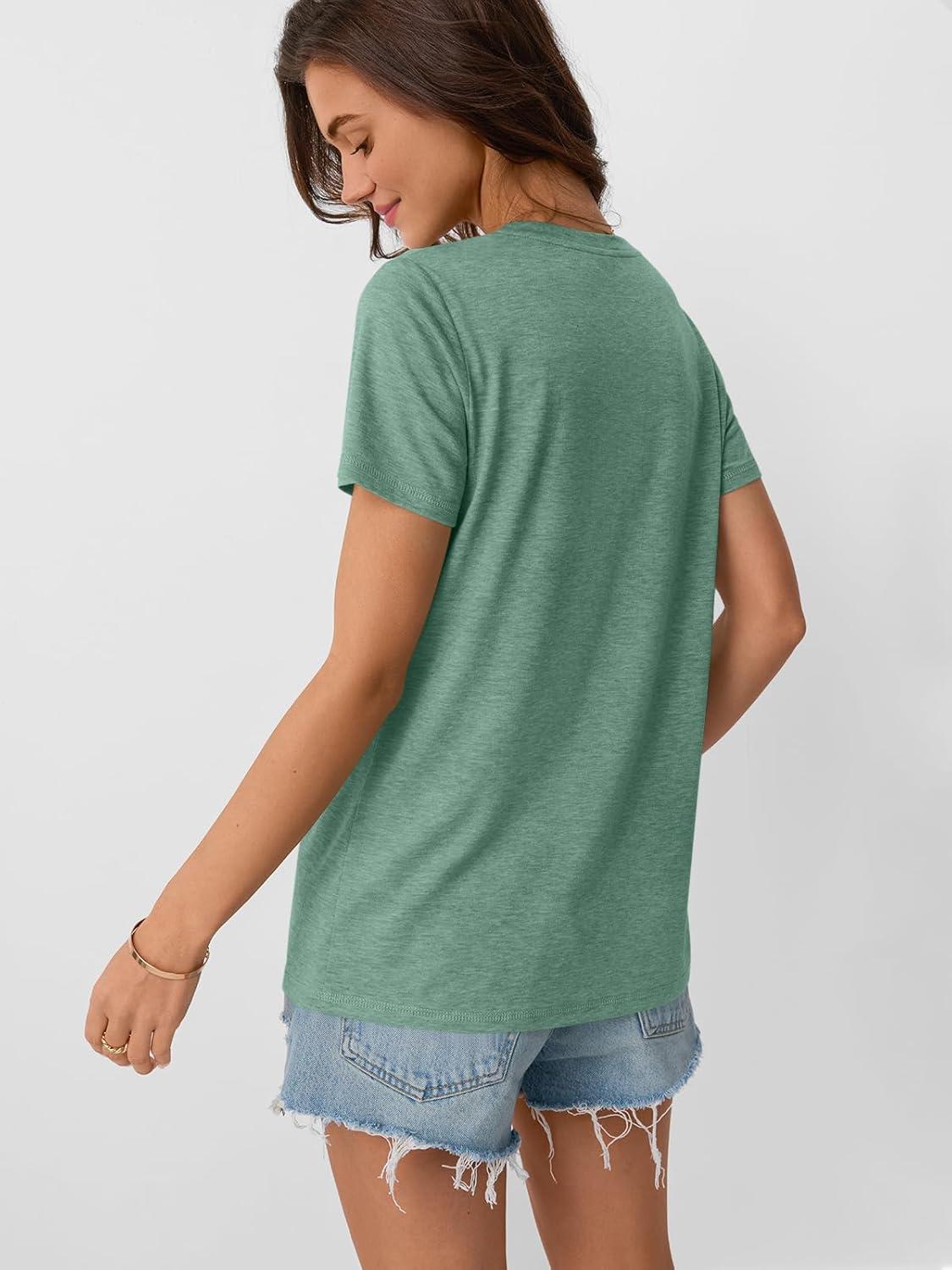 imageAUTOMET Womens Summer Tops Workout Shirts Beach Vacation Outfits Business Tshirts Dressy Fashion Spring Clothes 2025Lightgreen