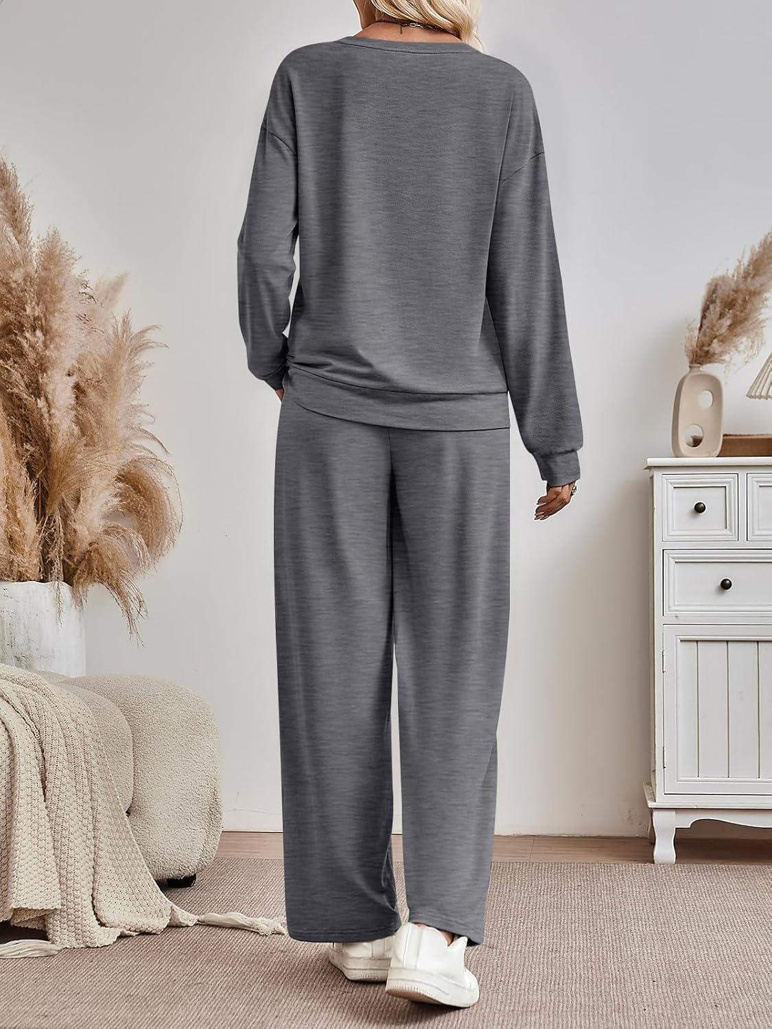 imageAUTOMET Womens Sweatsuits 2 Piece Lounge Matching Outfits Sweat Sets Tracksuit Travel Sweatshirts Fall Fashion Clothes 2025Darkgrey