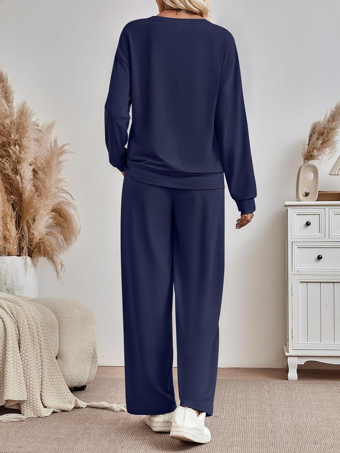 imageAUTOMET Womens Sweatsuits 2 Piece Lounge Matching Outfits Sweat Sets Tracksuit Travel Sweatshirts Fall Fashion Clothes 2025Navy