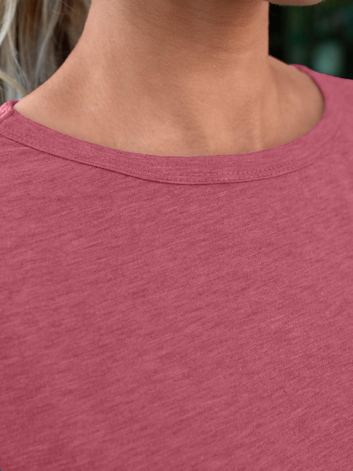 imageAUTOMET Womens Tops Shorts Sleeve Shirts for Summer Spring Beach Vacation Plus Size Oversized Casual Tee for Teen Girls 202502hotpink