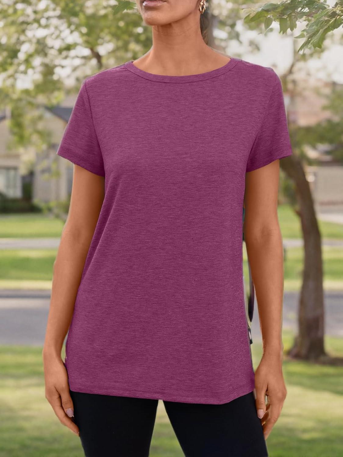 imageAUTOMET Womens Tops Shorts Sleeve Shirts for Summer Spring Beach Vacation Plus Size Oversized Casual Tee for Teen Girls 202502purple