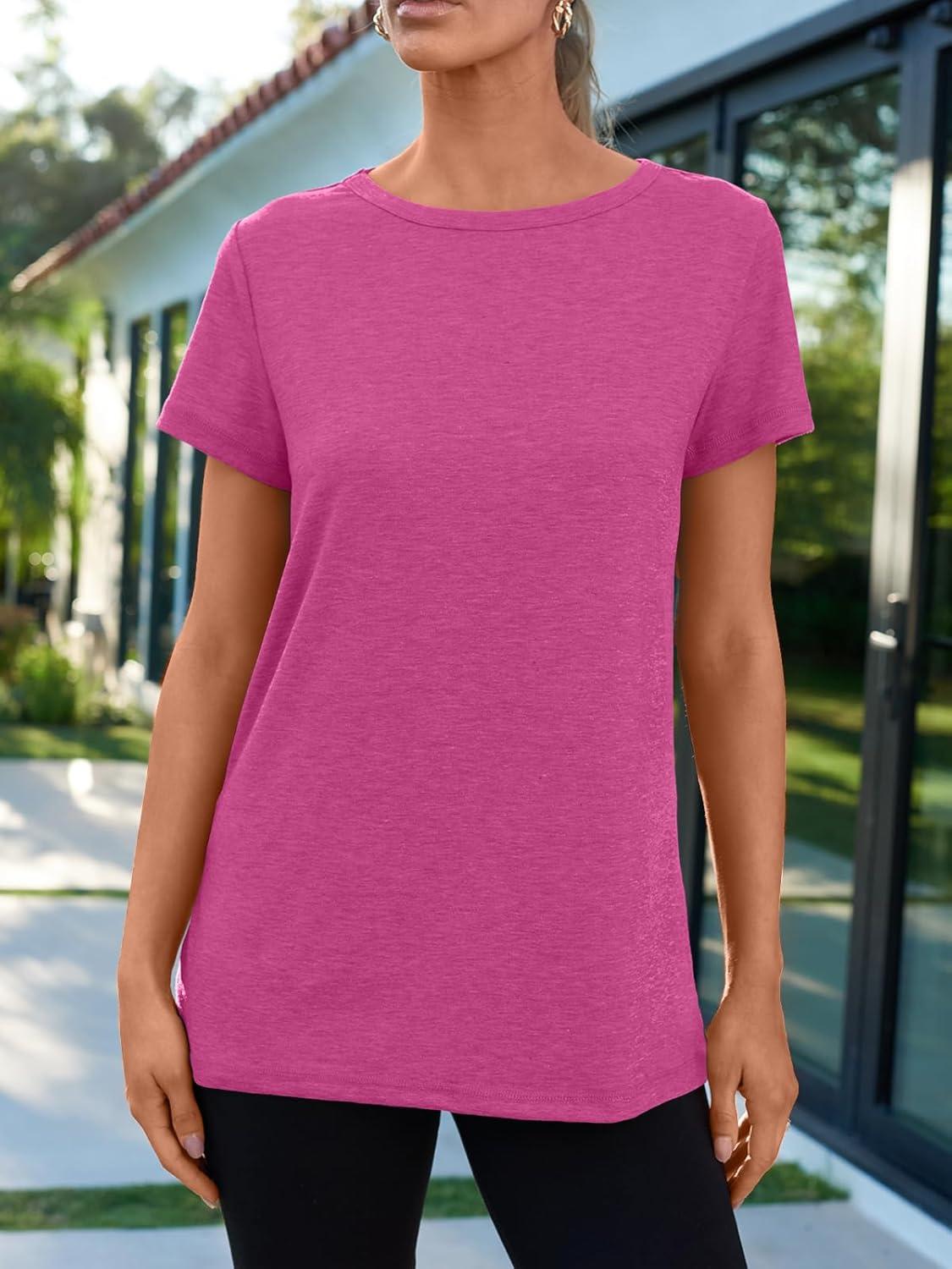 imageAUTOMET Womens Tops Shorts Sleeve Shirts for Summer Spring Beach Vacation Plus Size Oversized Casual Tee for Teen Girls 202502rosered