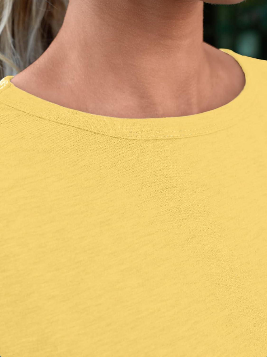 imageAUTOMET Womens Tops Shorts Sleeve Shirts for Summer Spring Beach Vacation Plus Size Oversized Casual Tee for Teen Girls 202502yellow