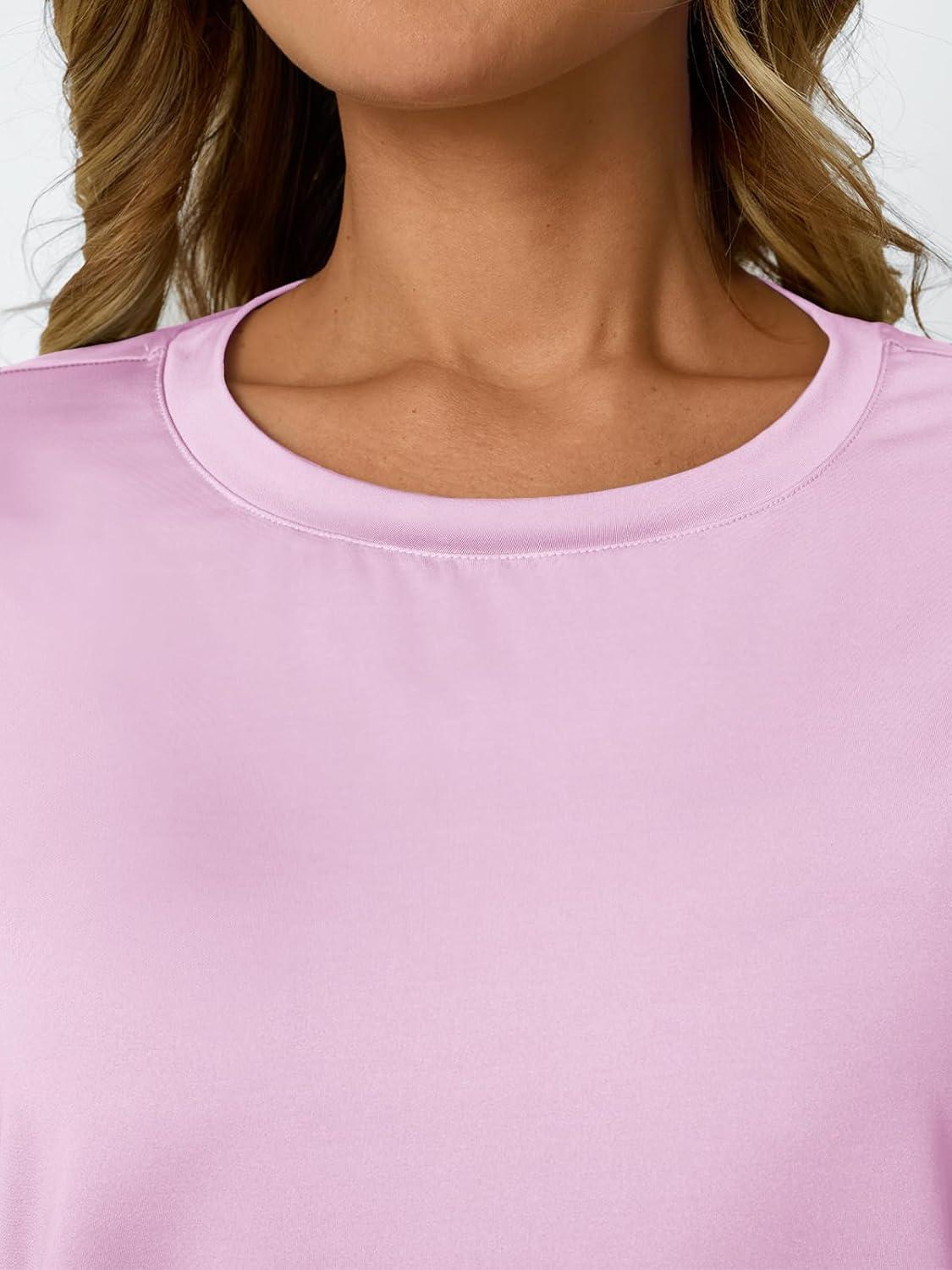 imageAUTOMET Womens Workout Tops Short Sleeve Gym Shirts Summer Athletic Yoga Tshirts Loose Fit Casual Clothes 2025Lightpink