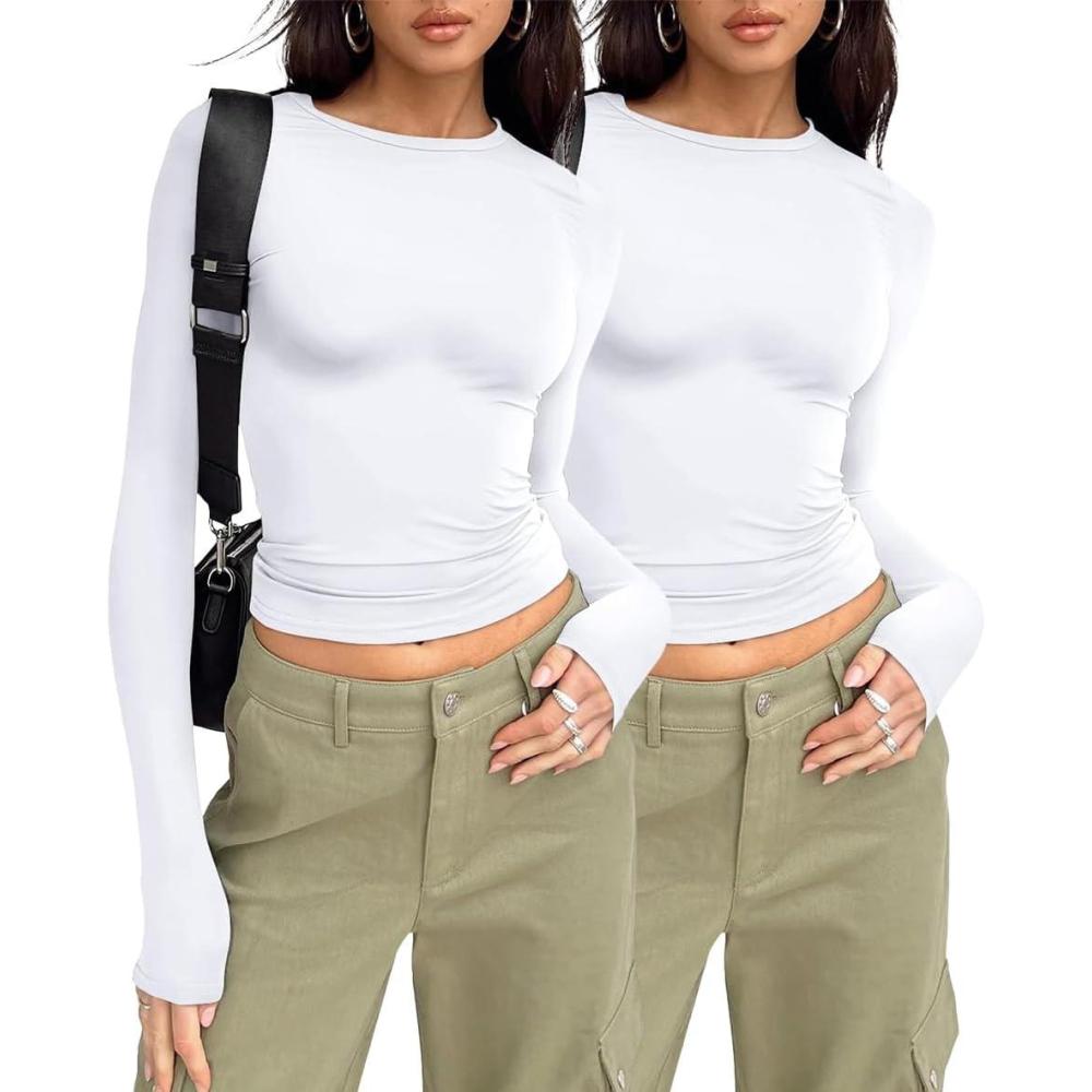 imageAUTOMET 3 Pack Womens Long Sleeve T Shirts Fall Fashion Basic Going Out Crop Tops Slim Fitted Winter Clothes 2025White white