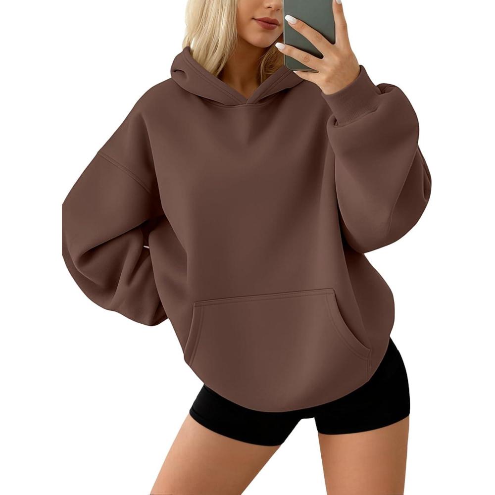 imageAUTOMET Hoodies for Women Oversized Sweatshirts Fall Fashion Outfits 2025 Pullover Fleece Casual Sweaters Winter Y2k ClothesBrown