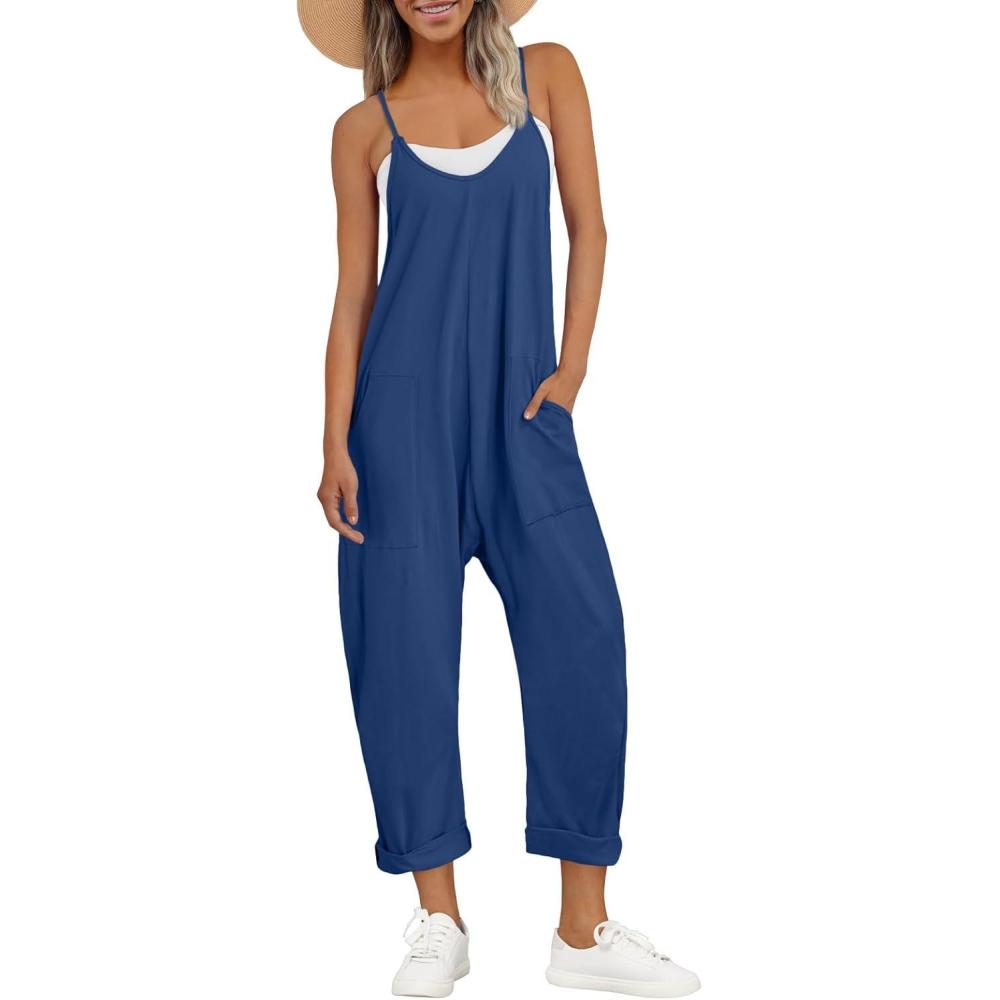imageAUTOMET Jumpsuits for Women Casual Summer Outfits Rompers Comfy Beach Vacation Trendy Overalls Jumpers Fashion Clothes 2025Darkblue