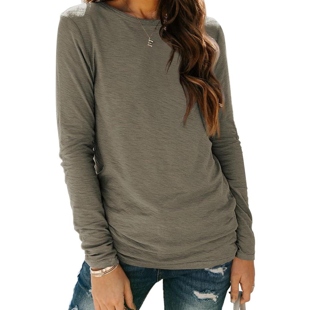 imageAUTOMET Long Sleeve Shirts for Women Business Casual Tops Fall Fashion Clothes Workout Plus Size Teacher Winter Outfits 202501olive