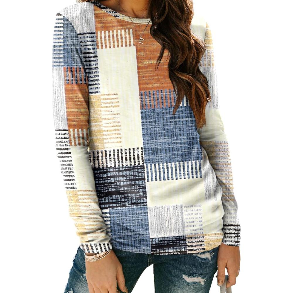 imageAUTOMET Long Sleeve Shirts for Women Business Casual Tops Fall Fashion Clothes Workout Plus Size Teacher Winter Outfits 2025Plaidmulti