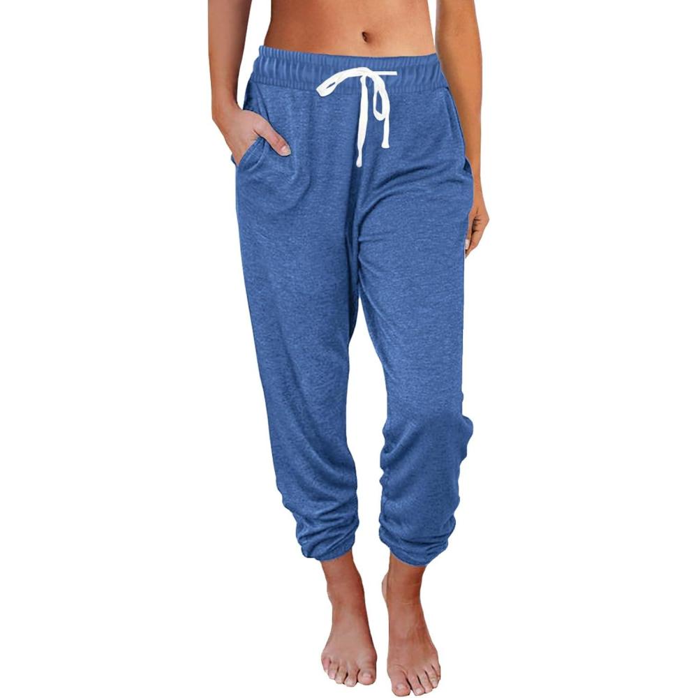 imageAUTOMET Sweatpants Women with Pockets Lounge Pajama Travel Pants Work Joggers Fall Clothes Winter Teachers Outfits 2025Blue