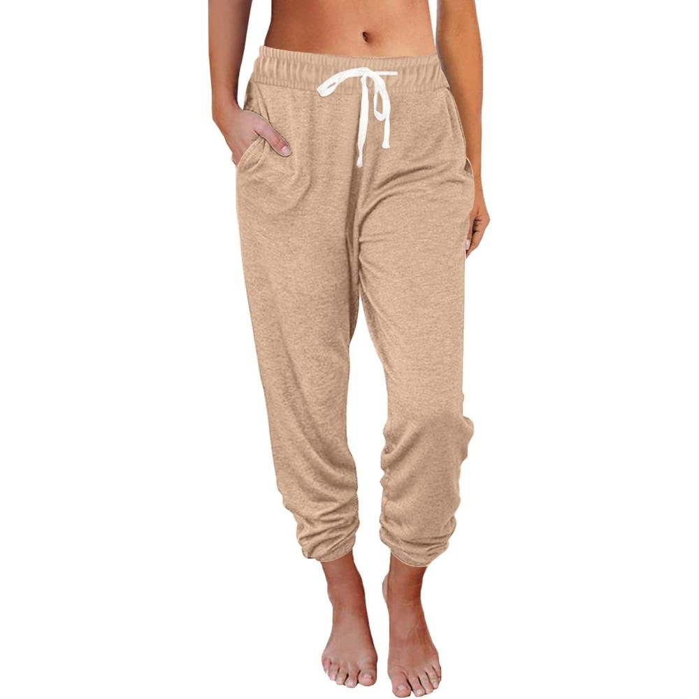 imageAUTOMET Sweatpants Women with Pockets Lounge Pajama Travel Pants Work Joggers Fall Clothes Winter Teachers Outfits 2025Camel