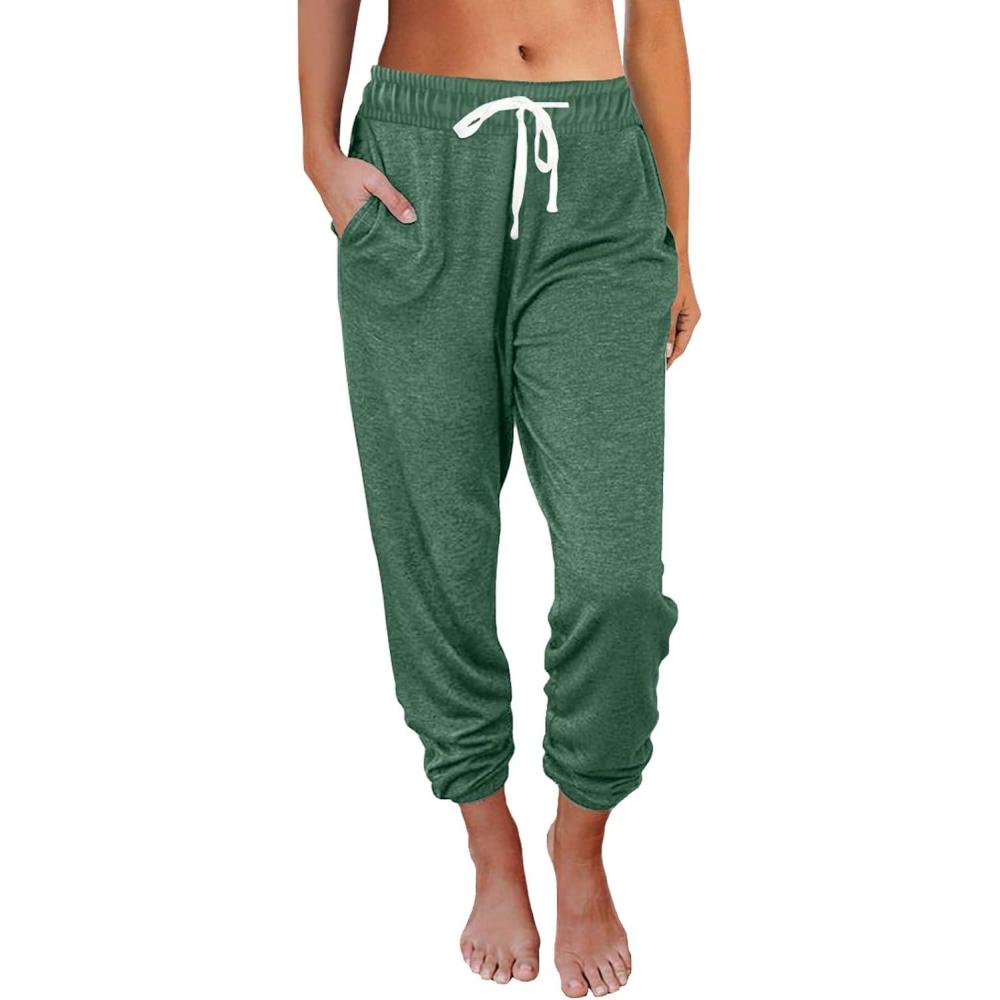 imageAUTOMET Sweatpants Women with Pockets Lounge Pajama Travel Pants Work Joggers Fall Clothes Winter Teachers Outfits 2025Green
